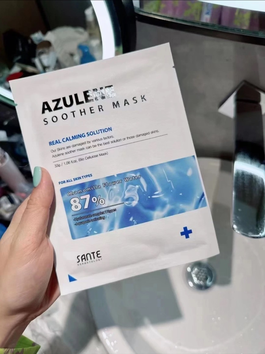 <單片嚐鮮！五片超取免運>Dr.Sante藍血洋甘菊舒緩面膜💙