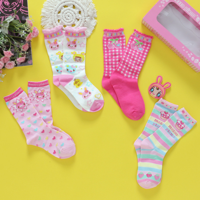 𝐌𝐞𝐳𝐳𝐨 𝐏𝐢𝐚𝐧𝐨甜心小兔櫻桃長襪4對/盒裝