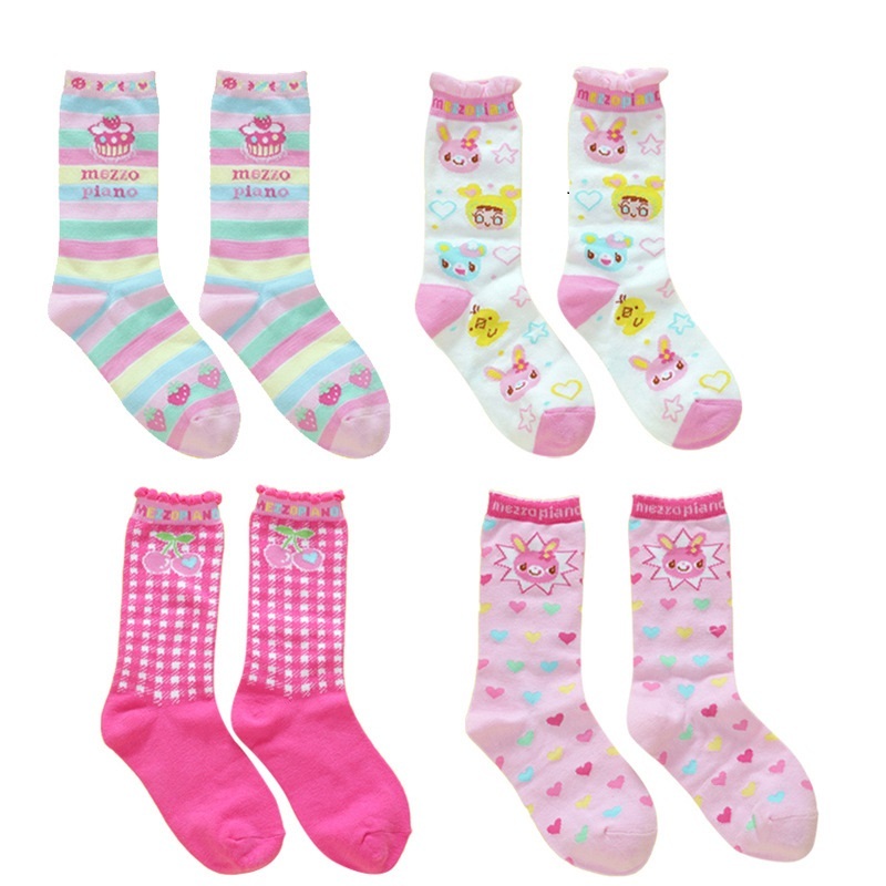 𝐌𝐞𝐳𝐳𝐨 𝐏𝐢𝐚𝐧𝐨甜心小兔櫻桃長襪4對/盒裝