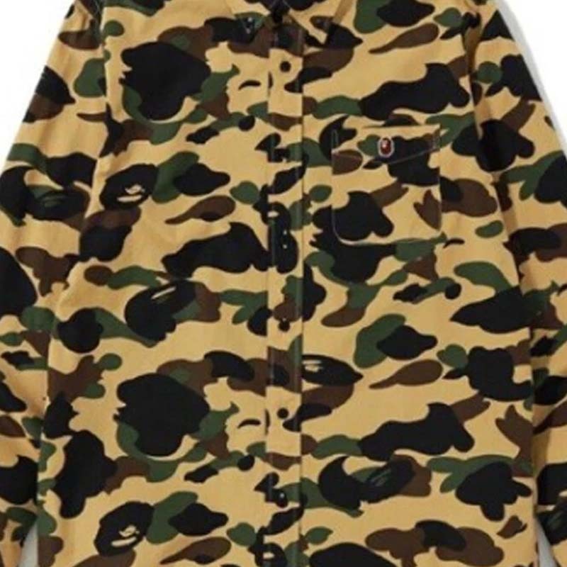 BAPE 1st Camo Bd Shirt 黃色 迷彩 長袖襯衫 BAPE-487CM [台灣現貨]