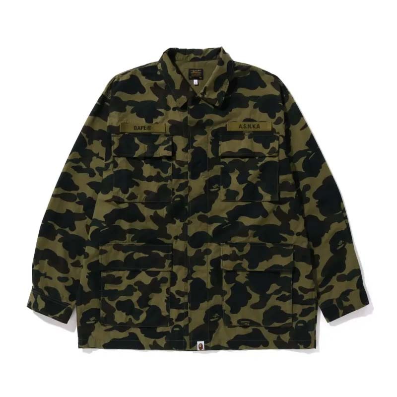 BAPE 1st Camo Military Shirt 綠色 迷彩 長袖襯衫 BAPE-486CM [台灣現貨]