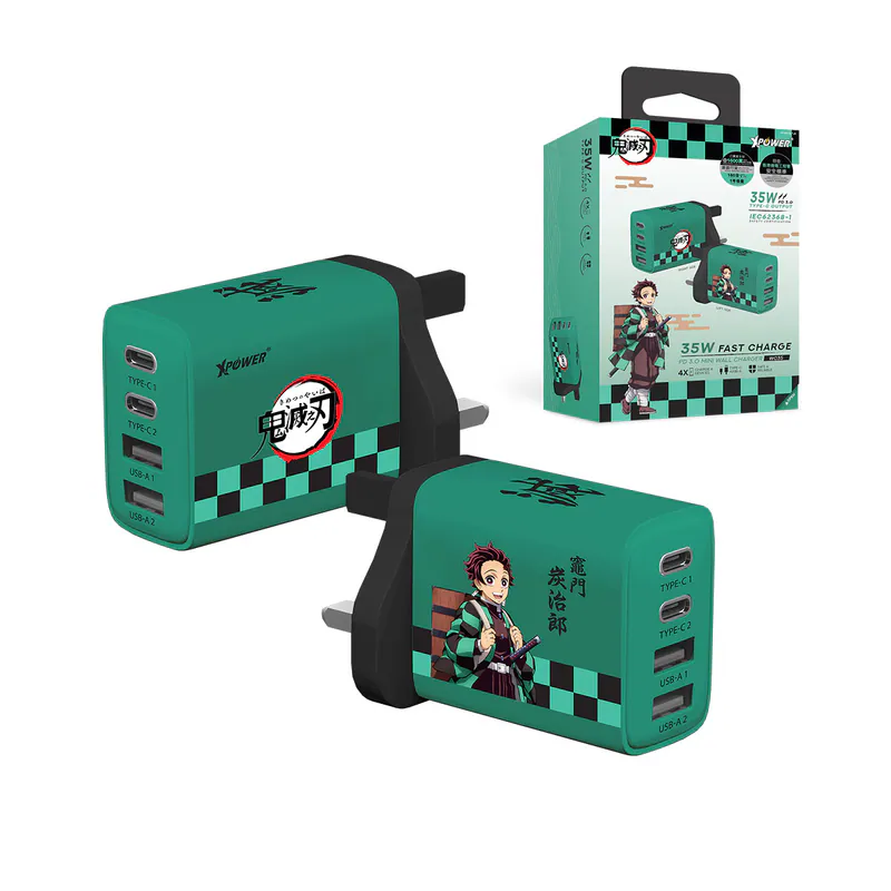 （2026新年限時優惠）XPower x 鬼滅之刃 WC35 35W 4輸出 PD3.0 迷你快充充電器
