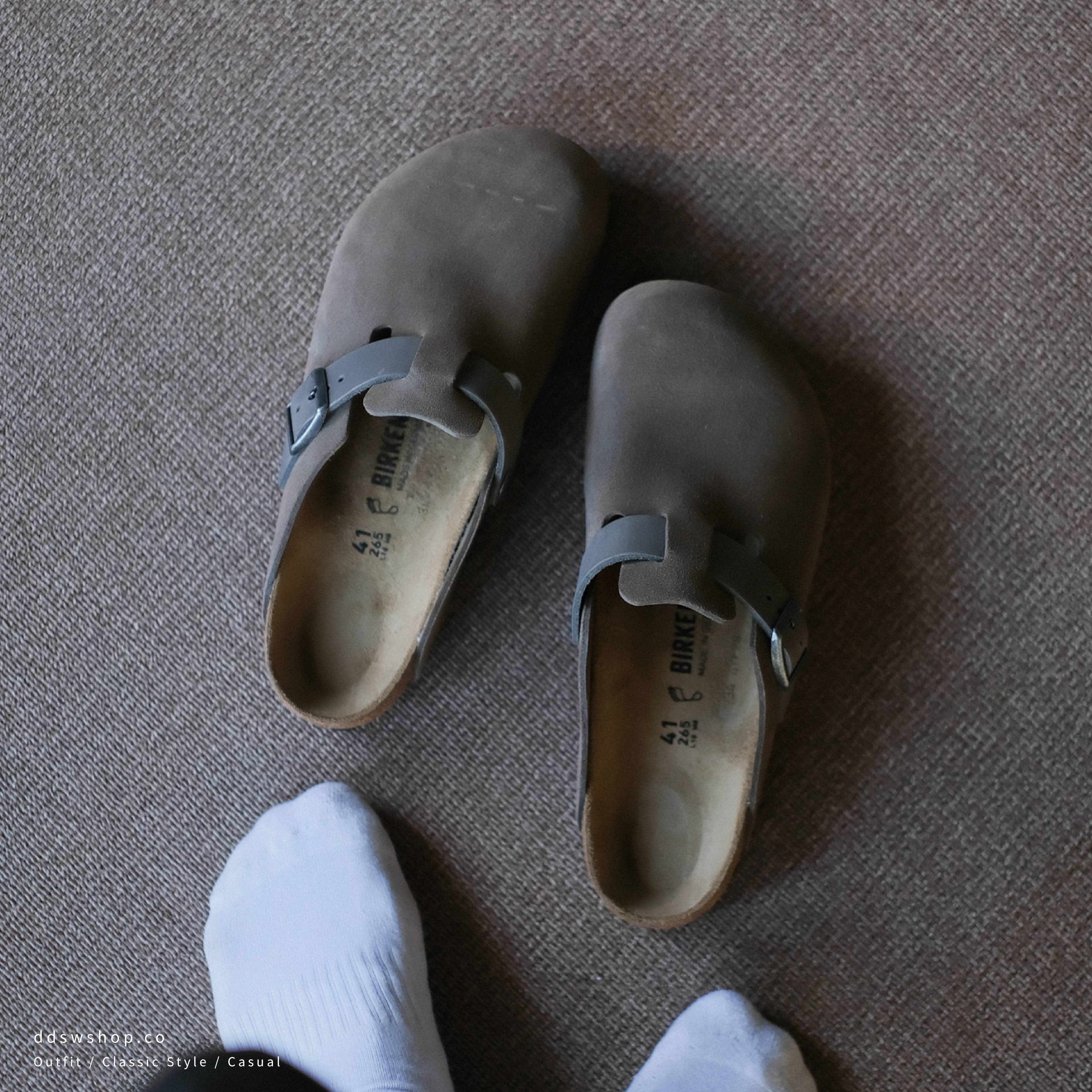 "現貨" Birkenstock Boston suede clogs "Concrete Gray"