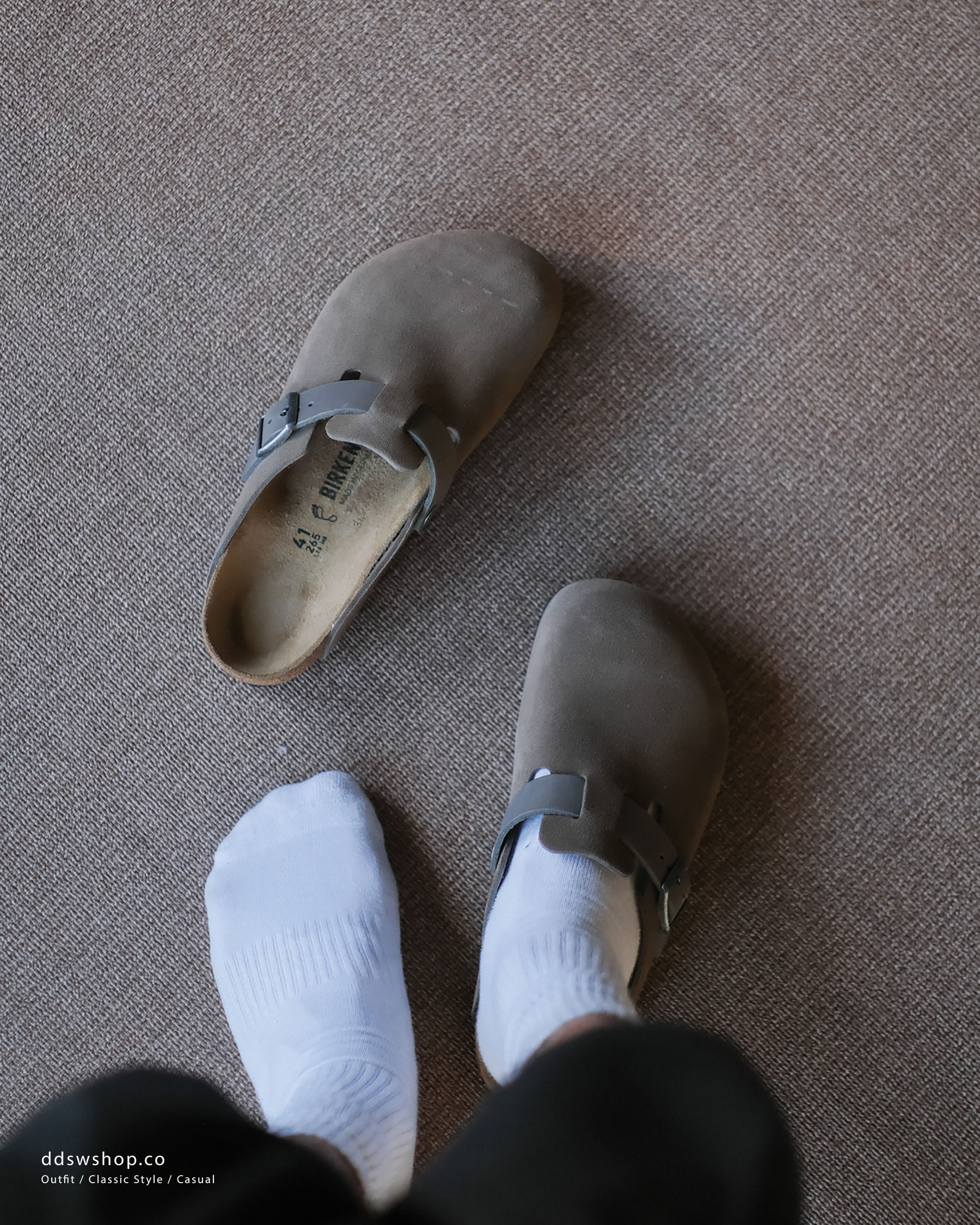"現貨" Birkenstock Boston suede clogs "Concrete Gray"