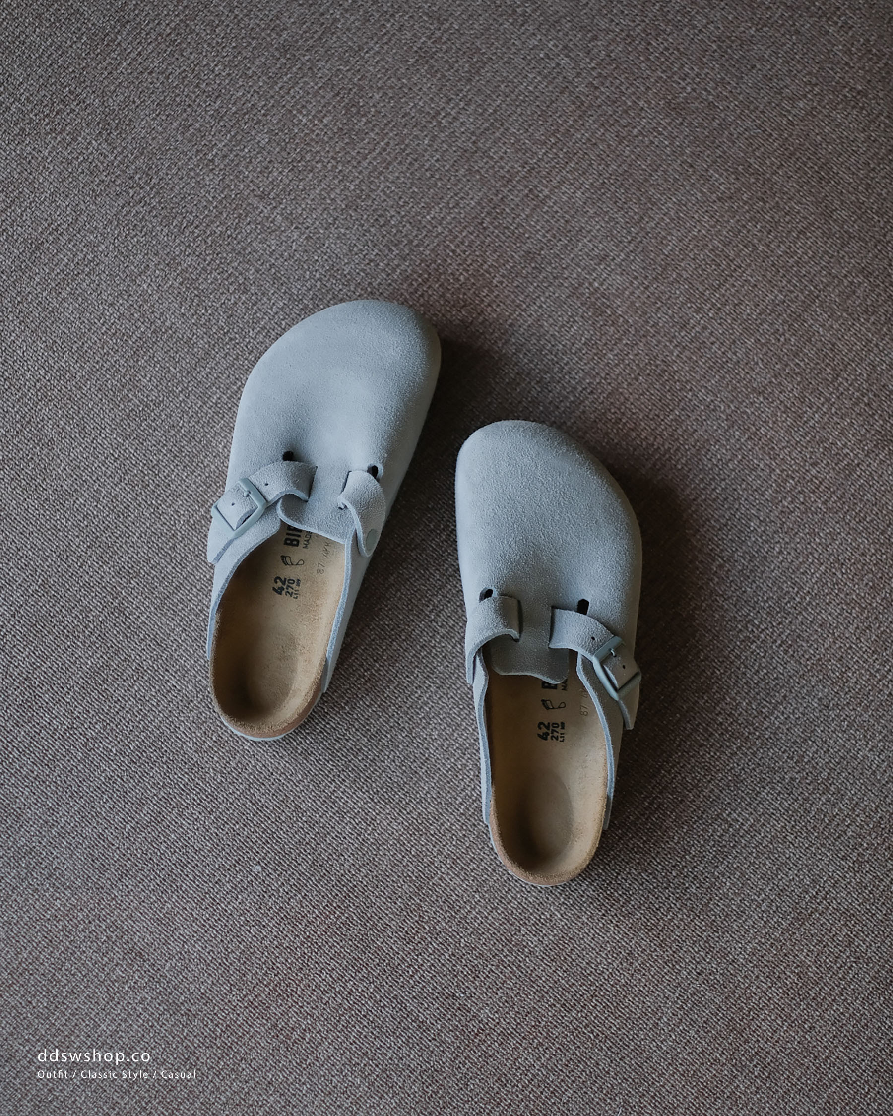 "現貨" Birkenstock Boston suede clogs "Pure Sage"