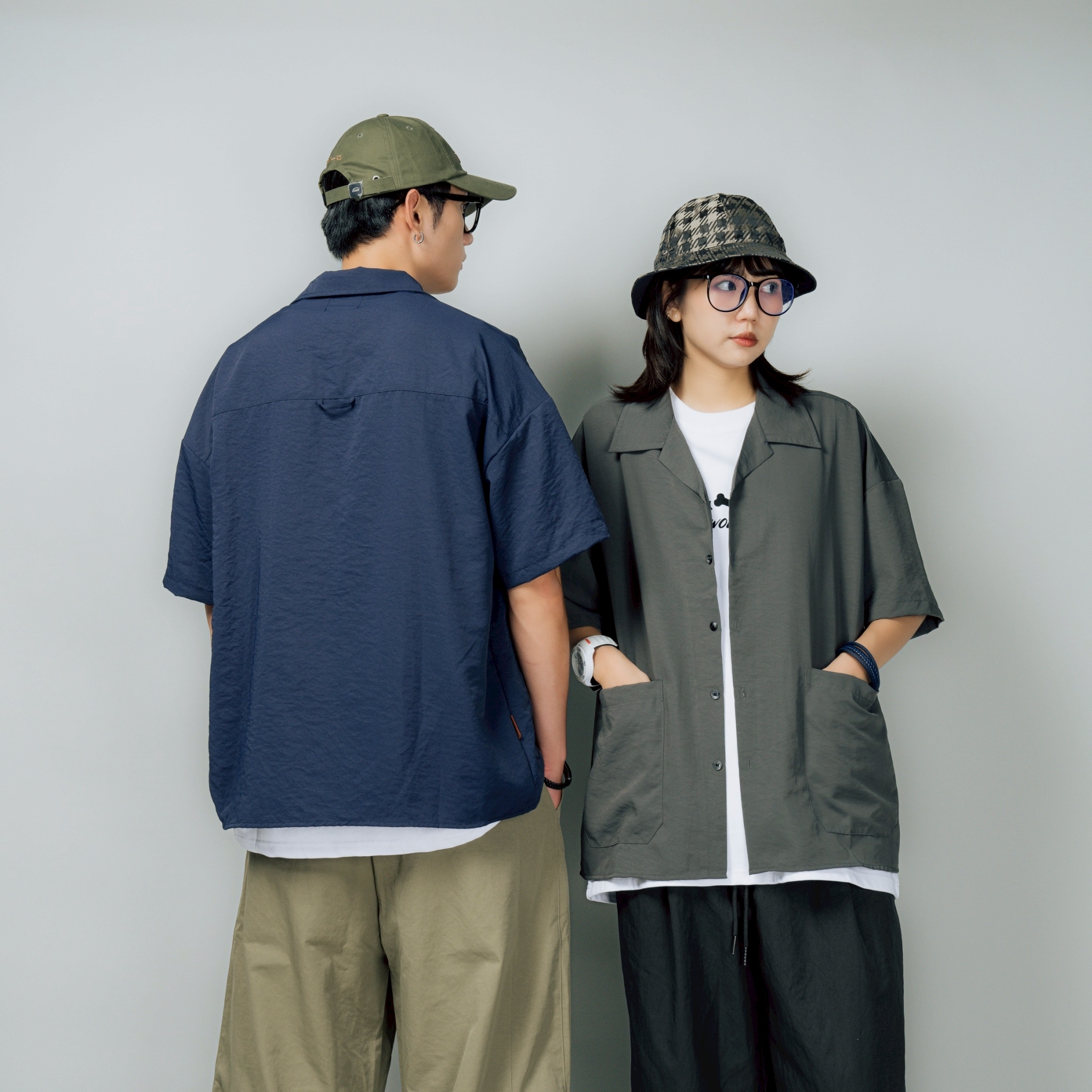 SBG 日系寬鬆口袋短袖襯衫 SB0154