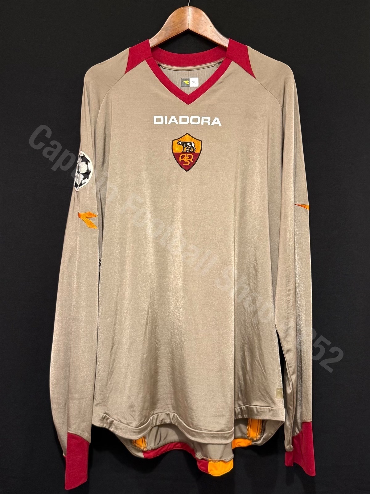 (Player Issue) AS Roma 2006-2007 UEFA Champions League Diadora L/S Third Player Issue Shirt #9 MONTELLA