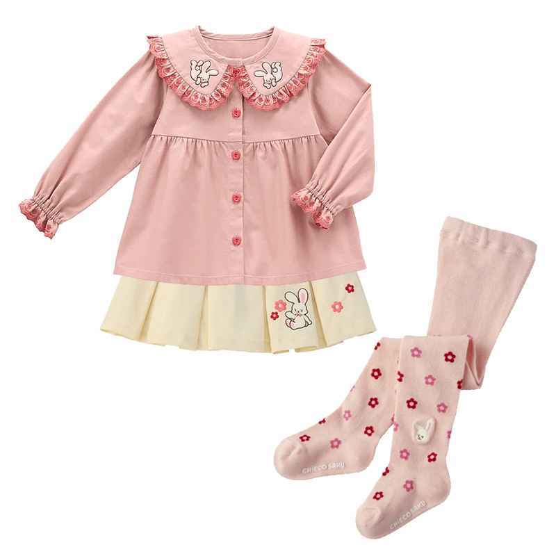 𝐌𝐢𝐤𝐢 𝐇𝐨𝐮𝐬𝐞 兔兔花朵刺繡燈芯絨百褶裙