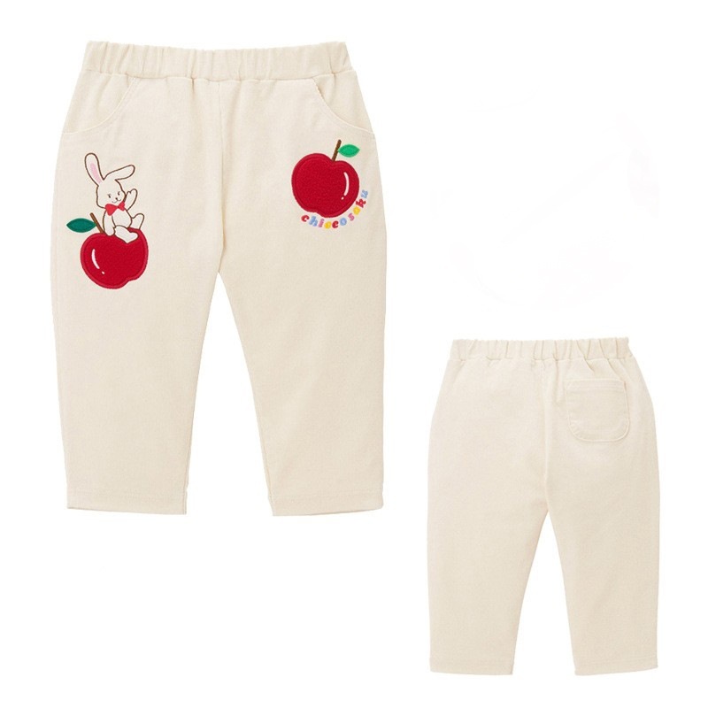 𝐌𝐢𝐤𝐢 𝐇𝐨𝐮𝐬𝐞 兔兔蘋果刺繡燈芯絨長褲