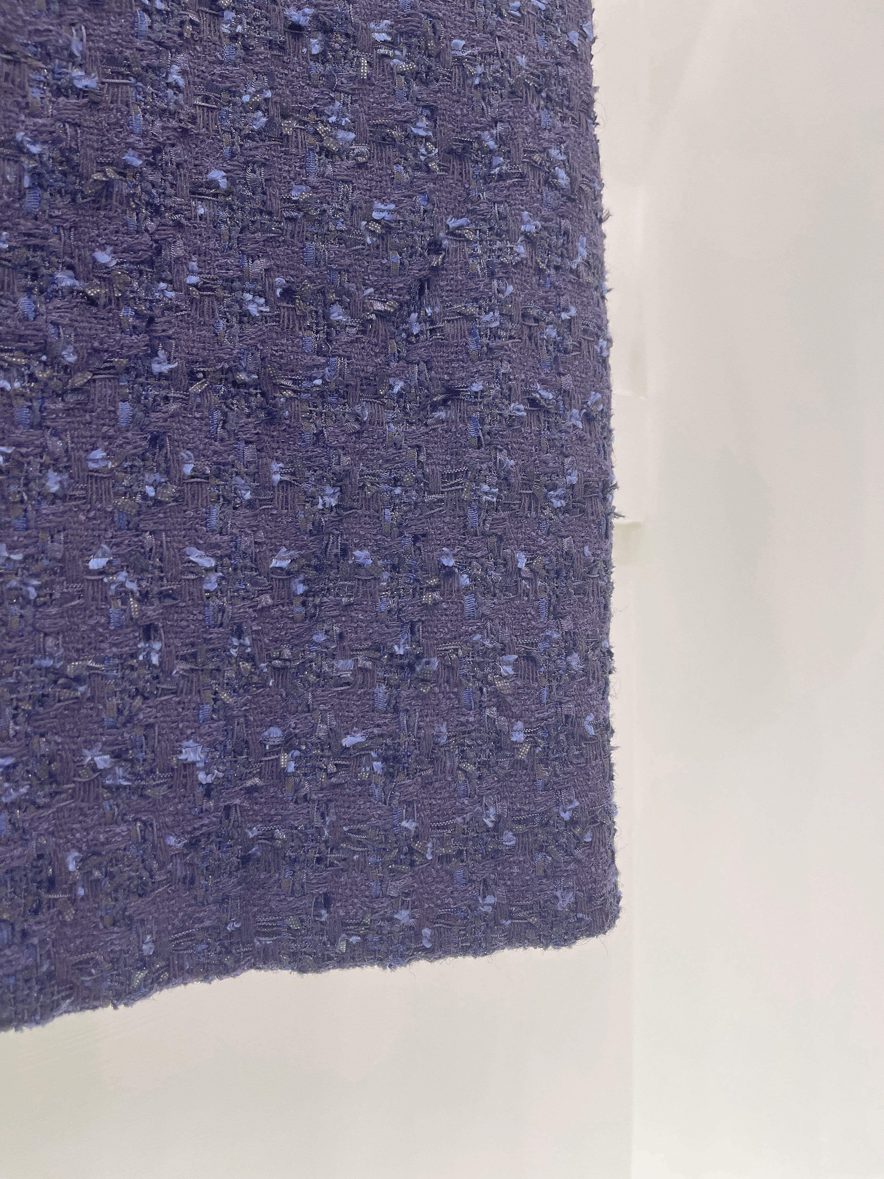 百褶雪紡下軟呢洋裝