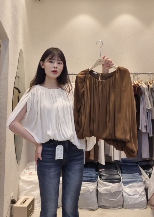 RH5041 壓摺樹紋希臘女神Top