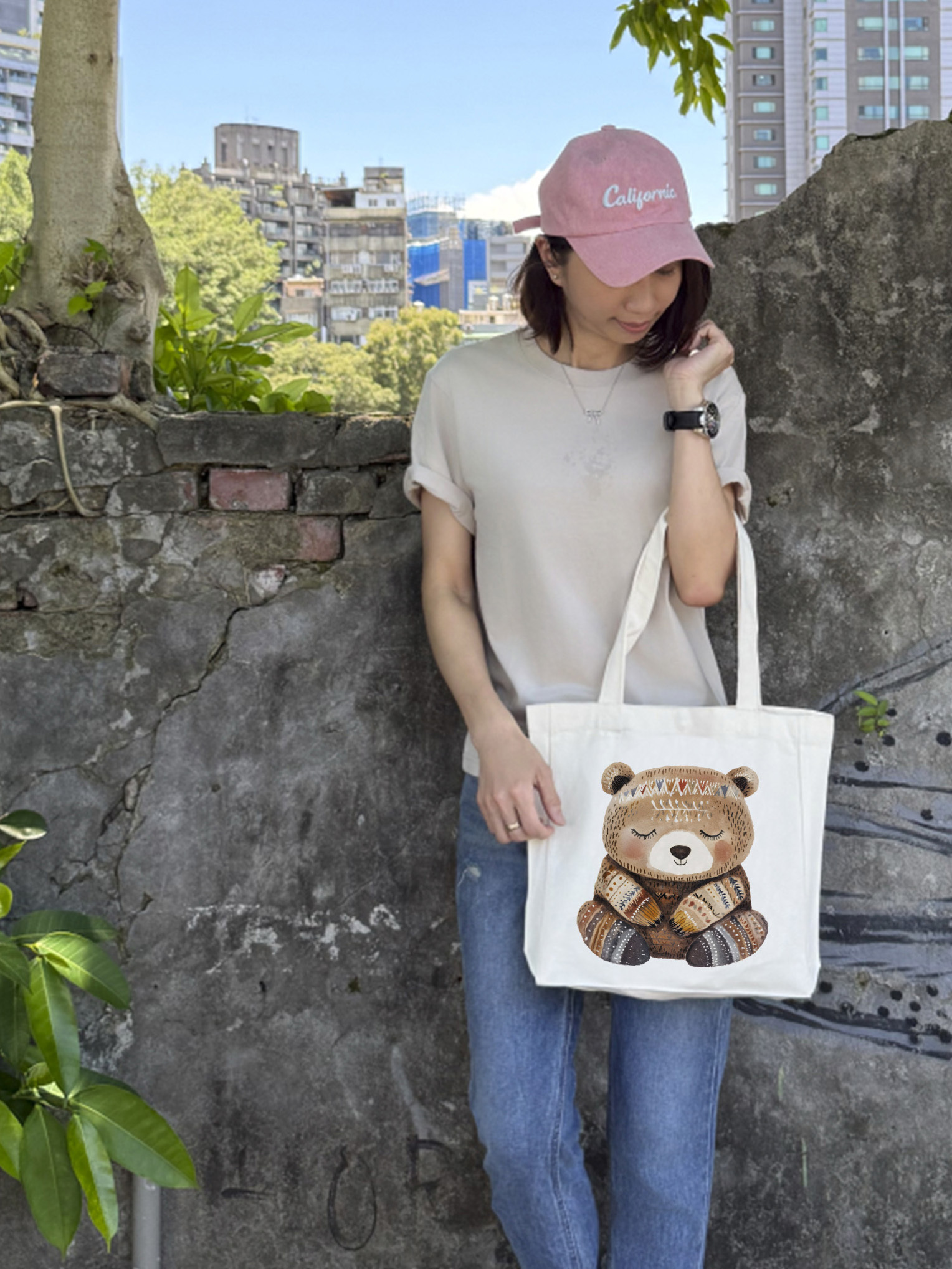 彩色部落風 ♡ 手繪動物系列帆布袋