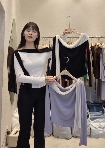 RH5010 優雅綁帶蝴蝶結薄長袖