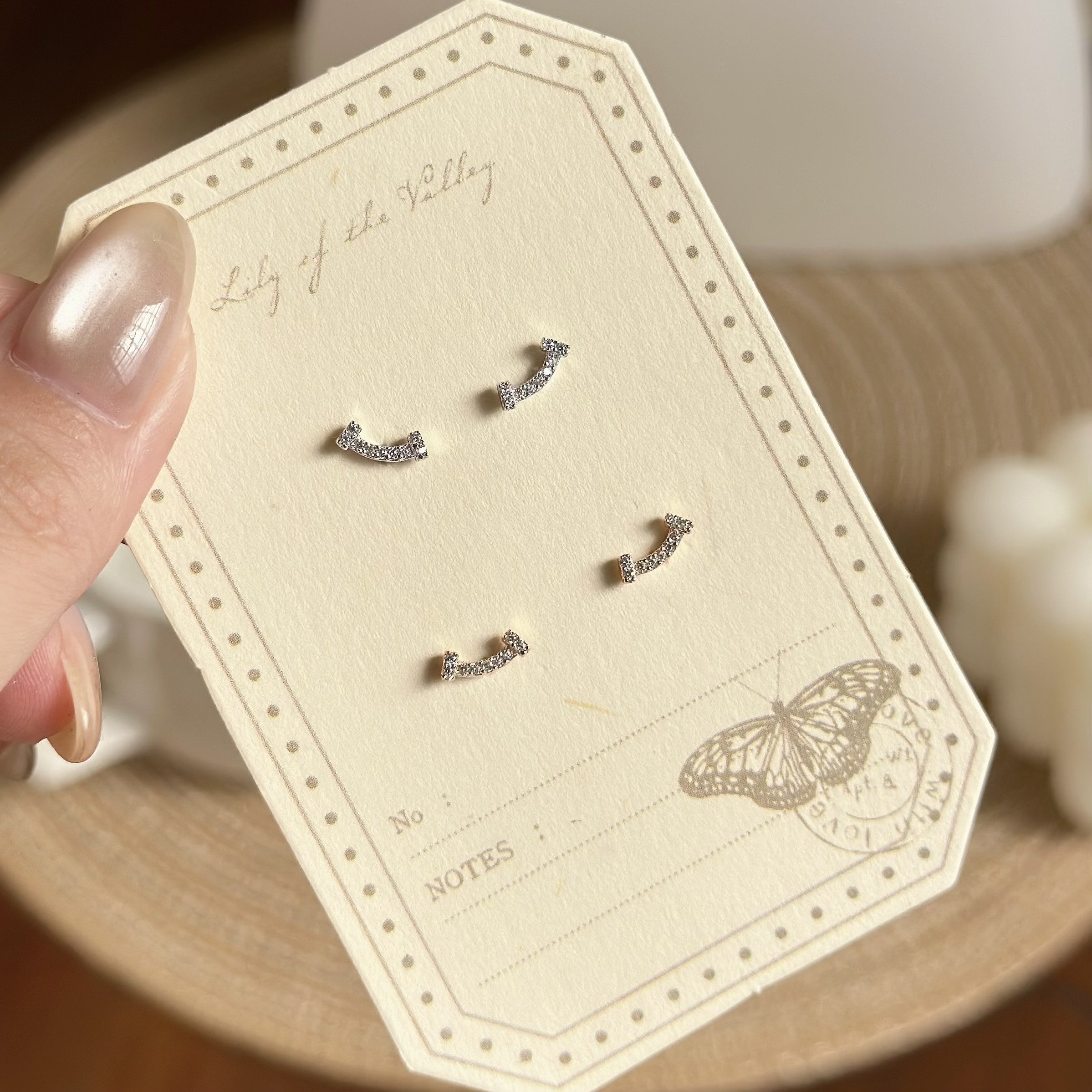 K155【輕奢】排鑽微笑純銀鎖針