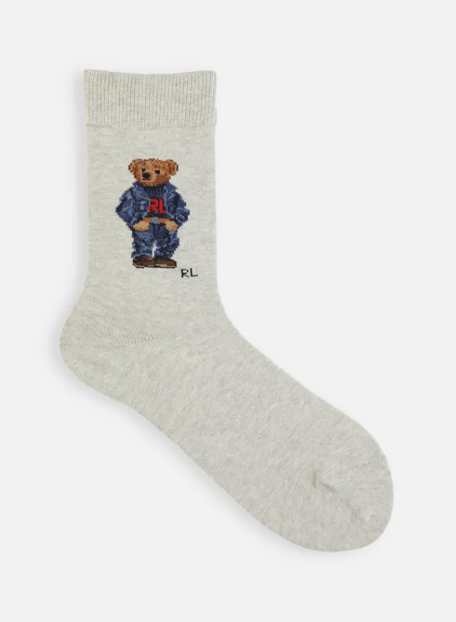 [預購] 靴下屋 RL 丹寧熊中筒襪