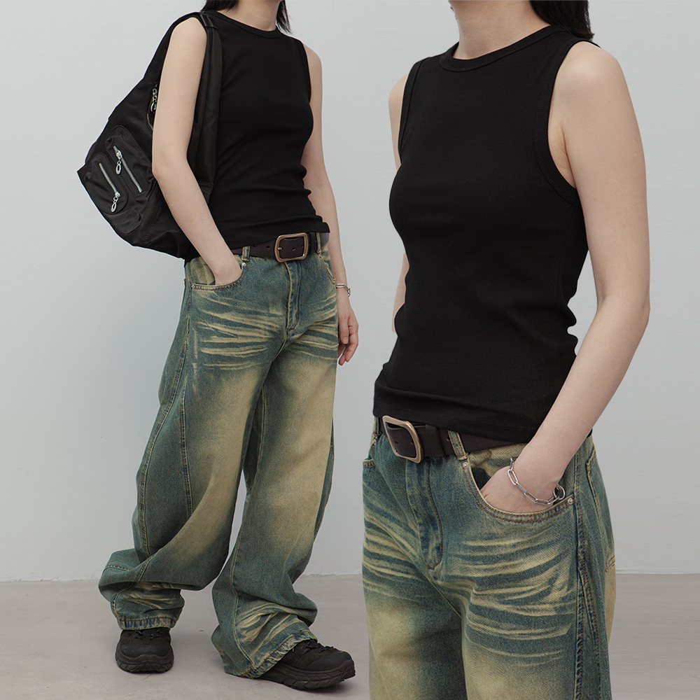 羅紋針織無袖上衣