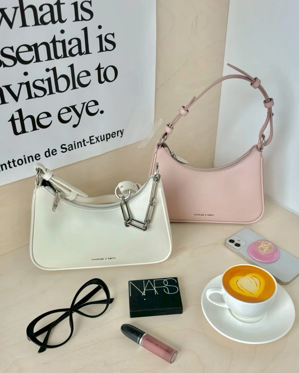 CHARLES & KEITH 小CK Lane 鍊條肩背包 斜背包 腋下包