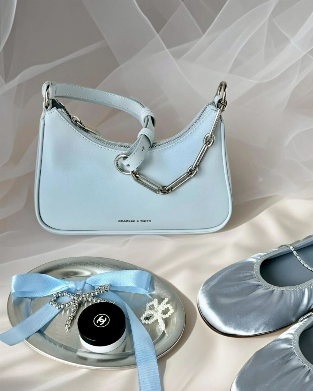 CHARLES & KEITH 小CK Lane 鍊條肩背包 斜背包 腋下包