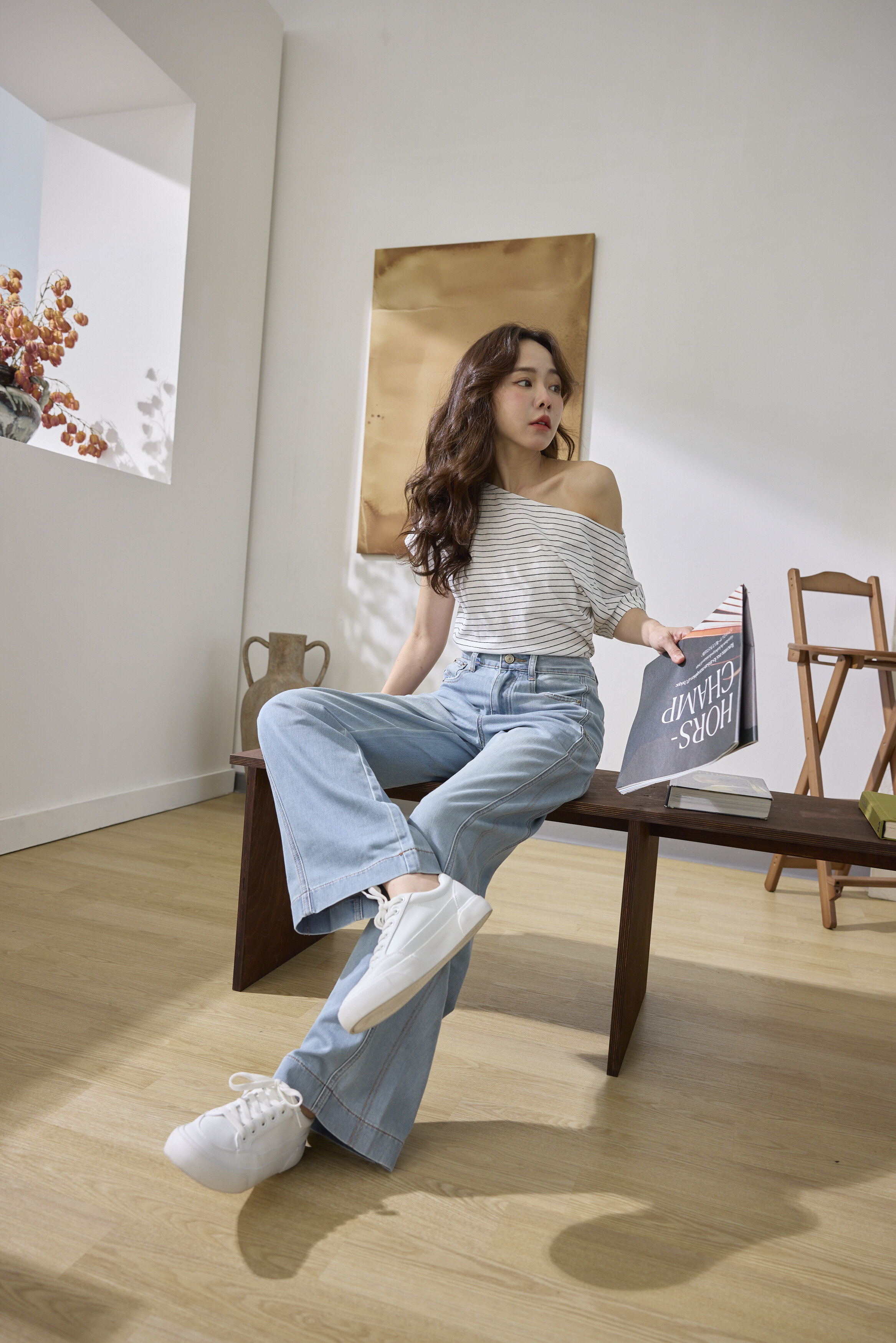 Black Label-立體線條天絲牛仔褲