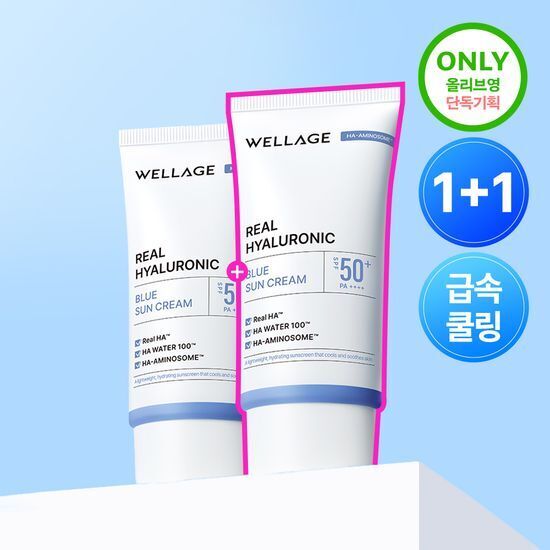 [ WELLAGE ] Real Hyaluronic Blue Sun Cream