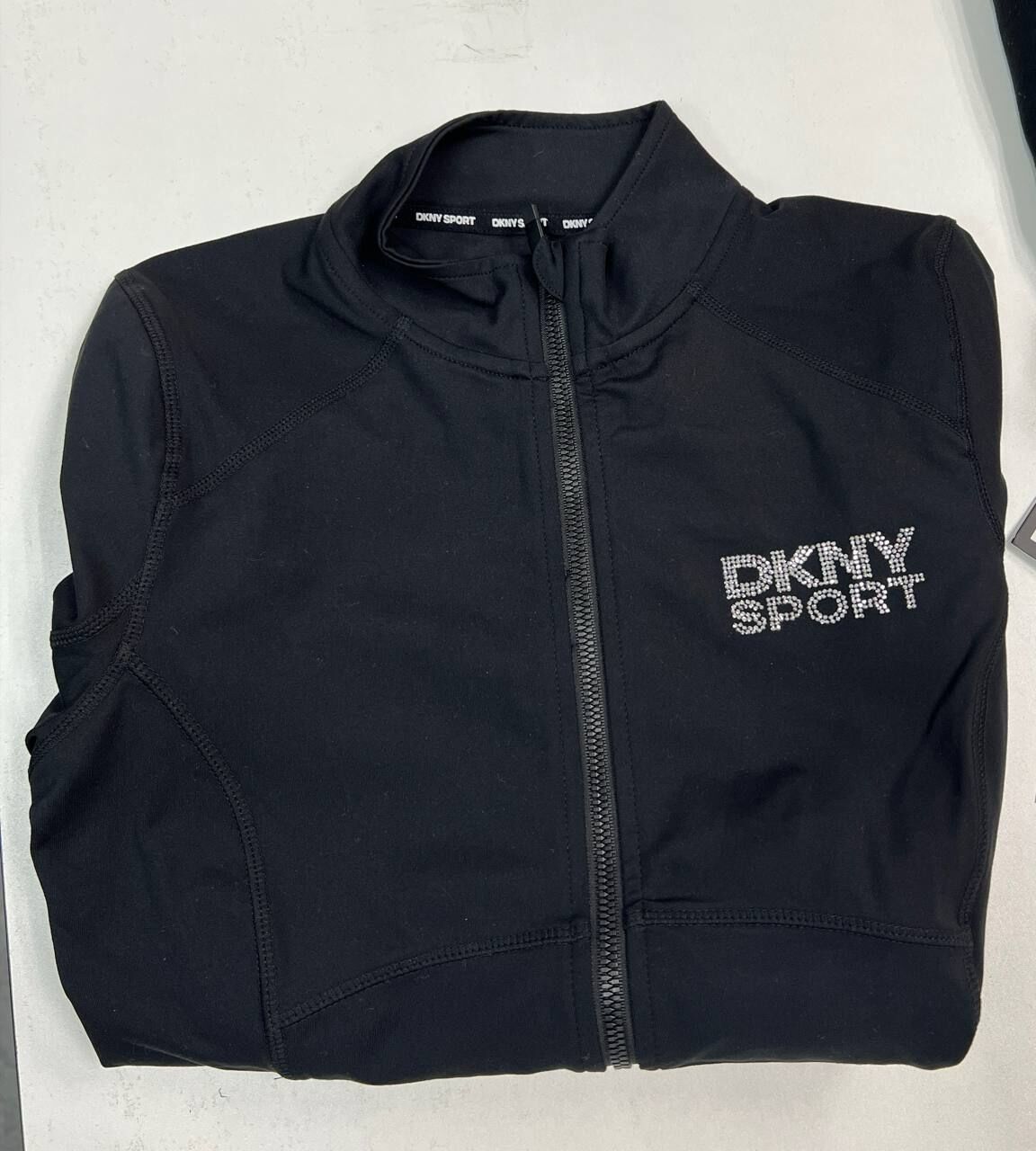 [S] DKNY BLACK/SILVER ZIP-UP JACKET, DP5J9616-BSV (SD1494)