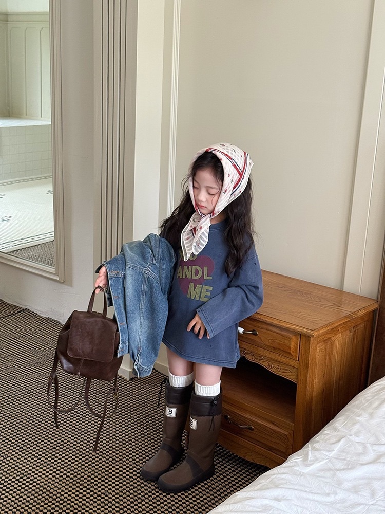 兩色寬鬆仿舊感寬鬆上衣