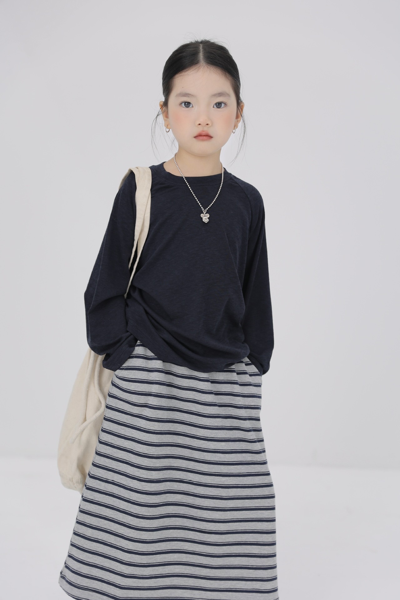 親子裝_日系條紋螺紋裙