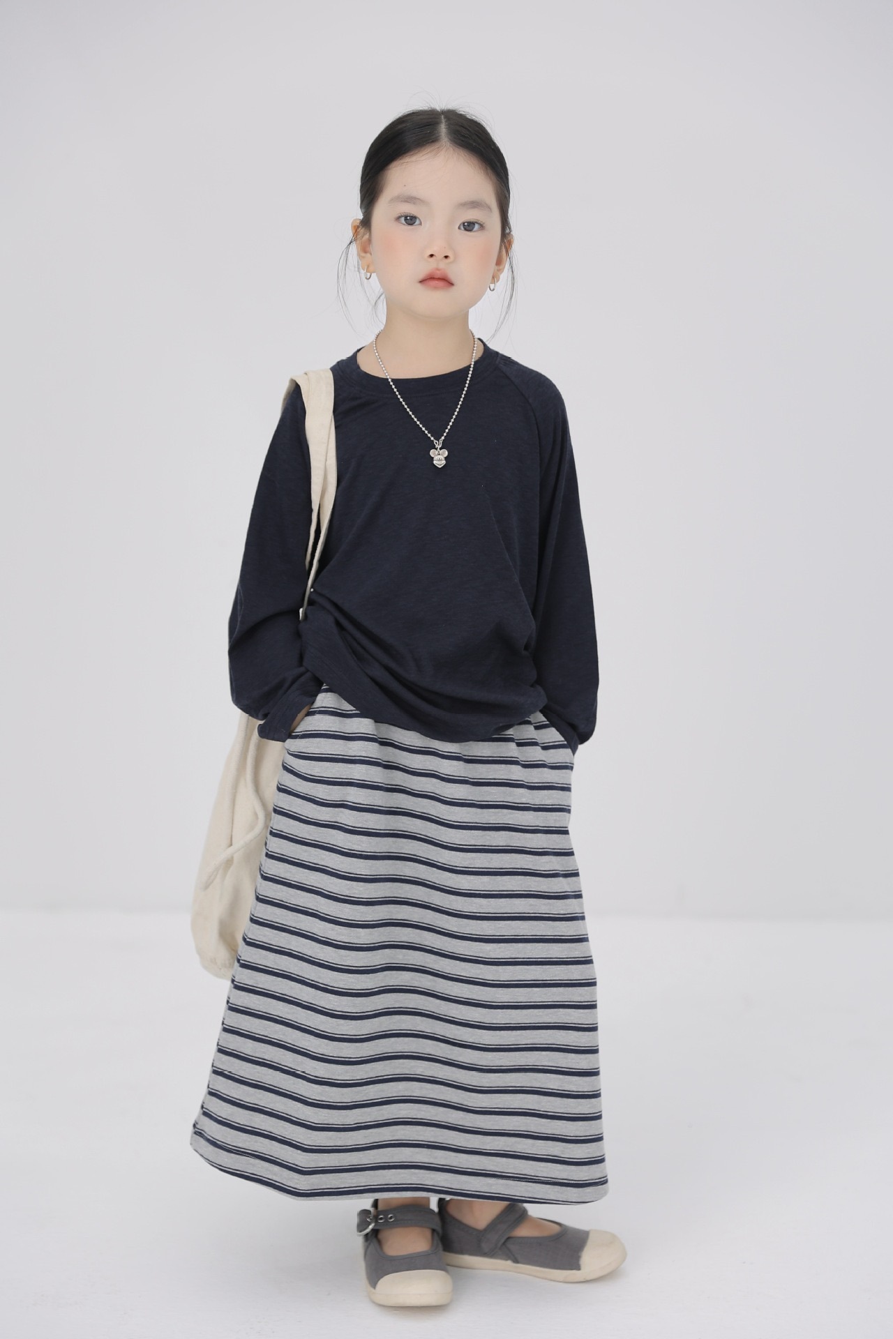 親子裝_日系條紋螺紋裙