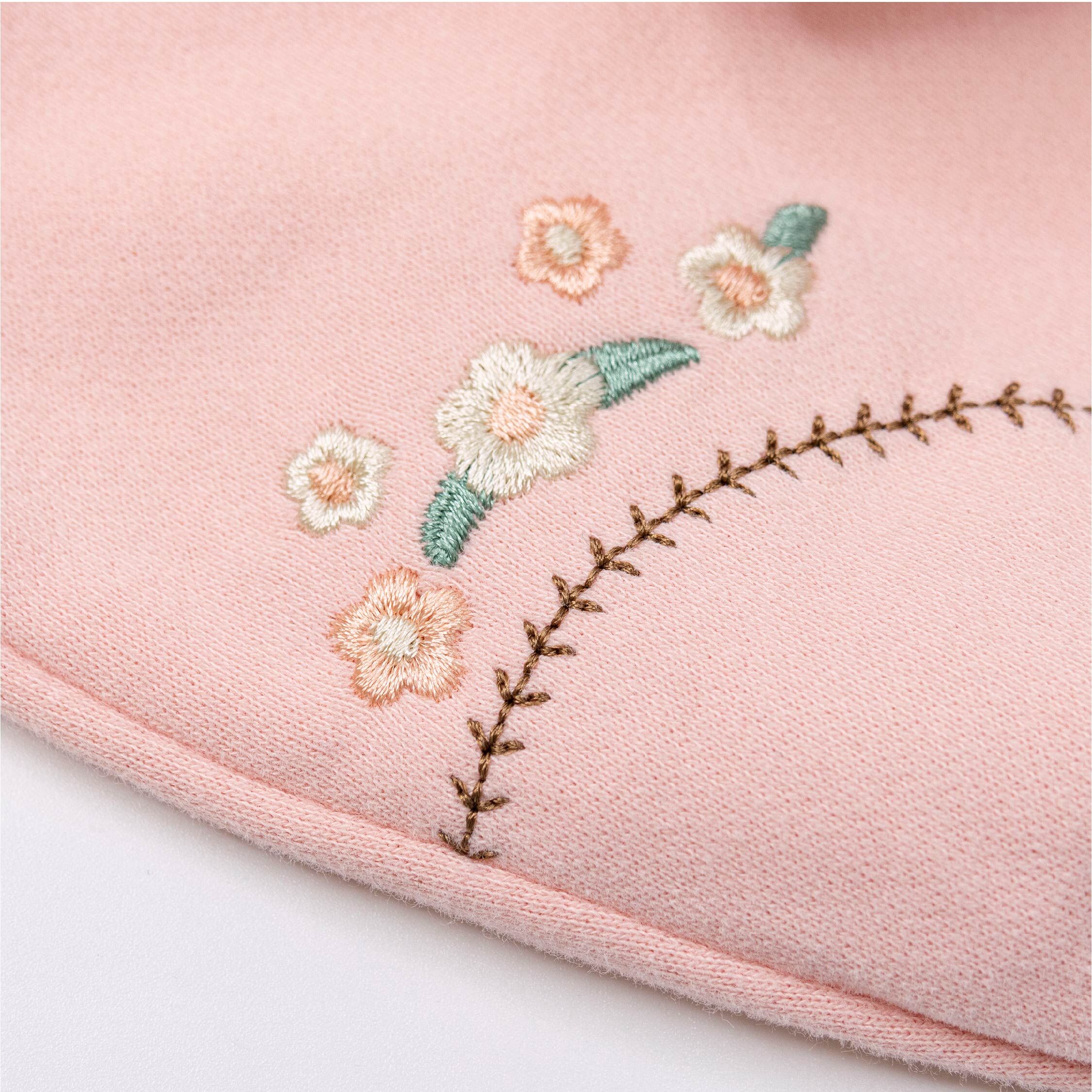 【H55332】甜甜花卉刺繡蕾絲拼接縮口褲