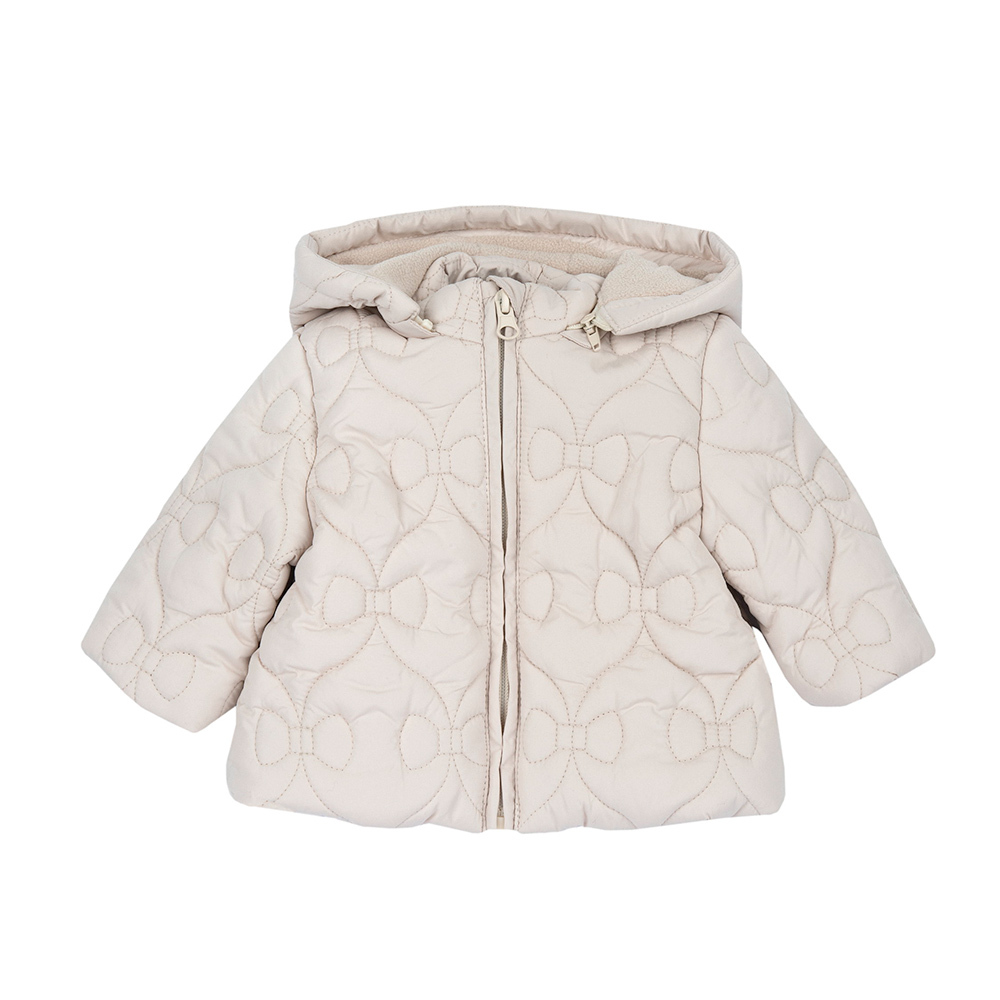 泰迪世家-滿版車蝴蝶結活動帽舖棉外套