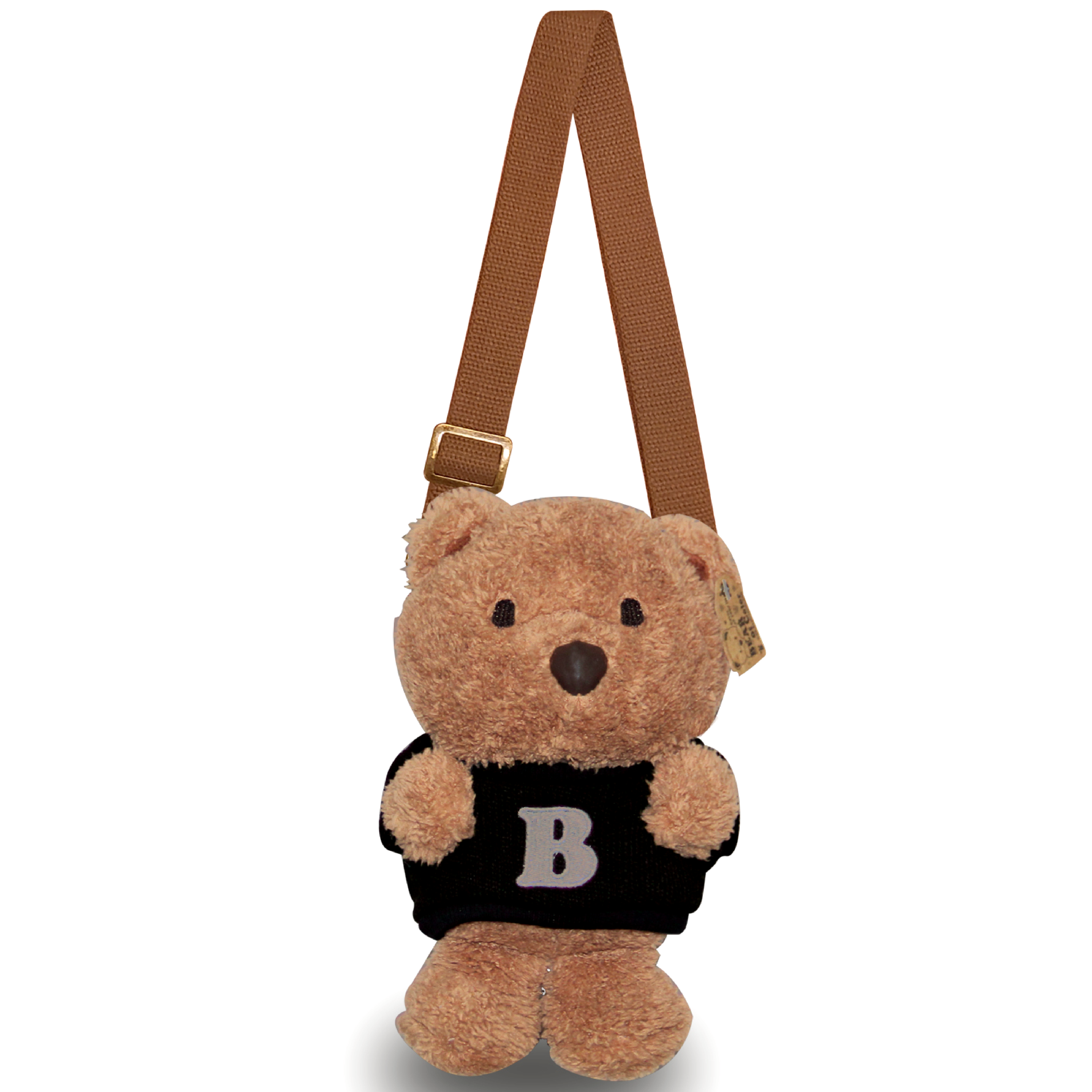 B.O.C 毛絨斜挎包 - 黑色毛衣 B字母