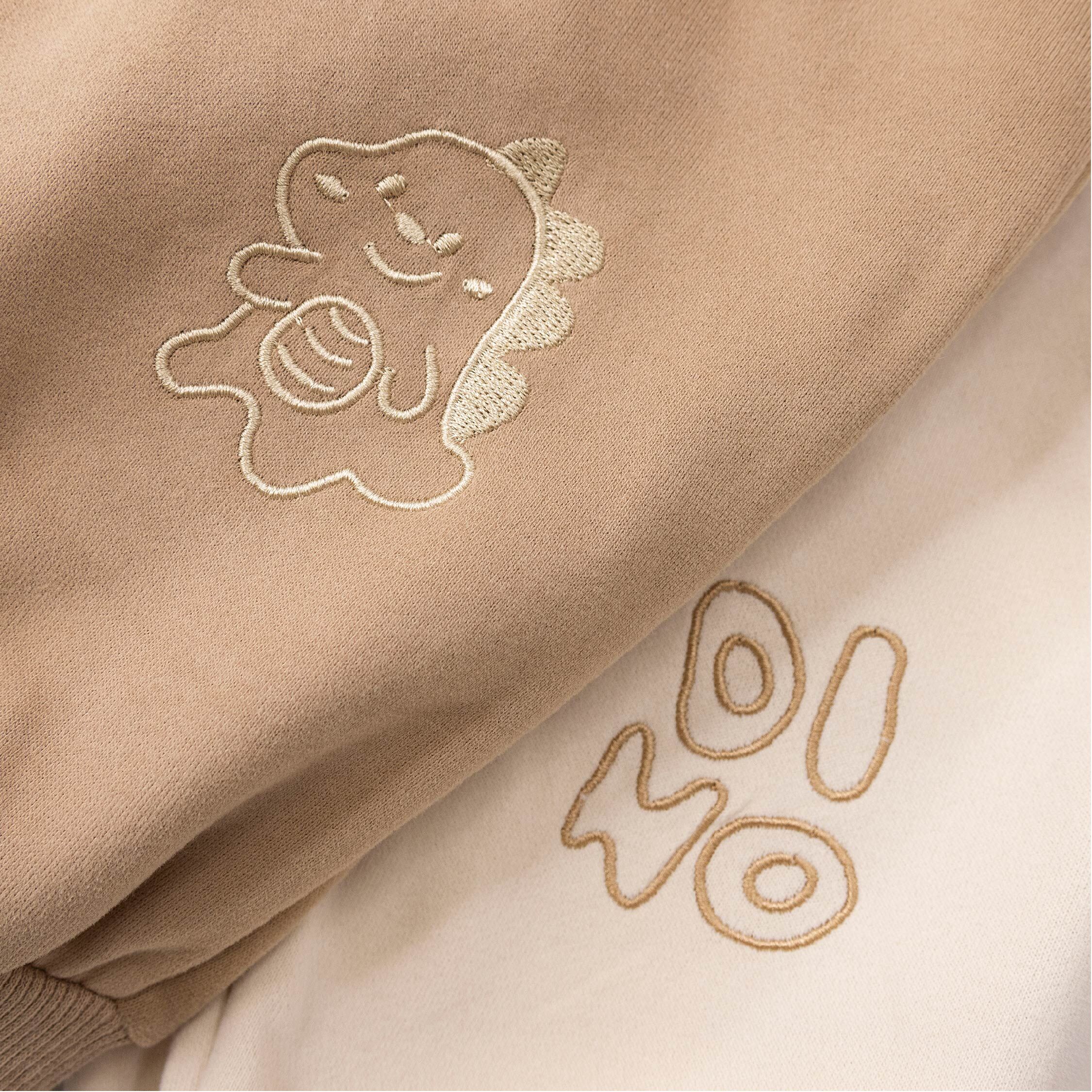 【H55337】Q版胖胖恐龍電繡設計縮口褲＊二色