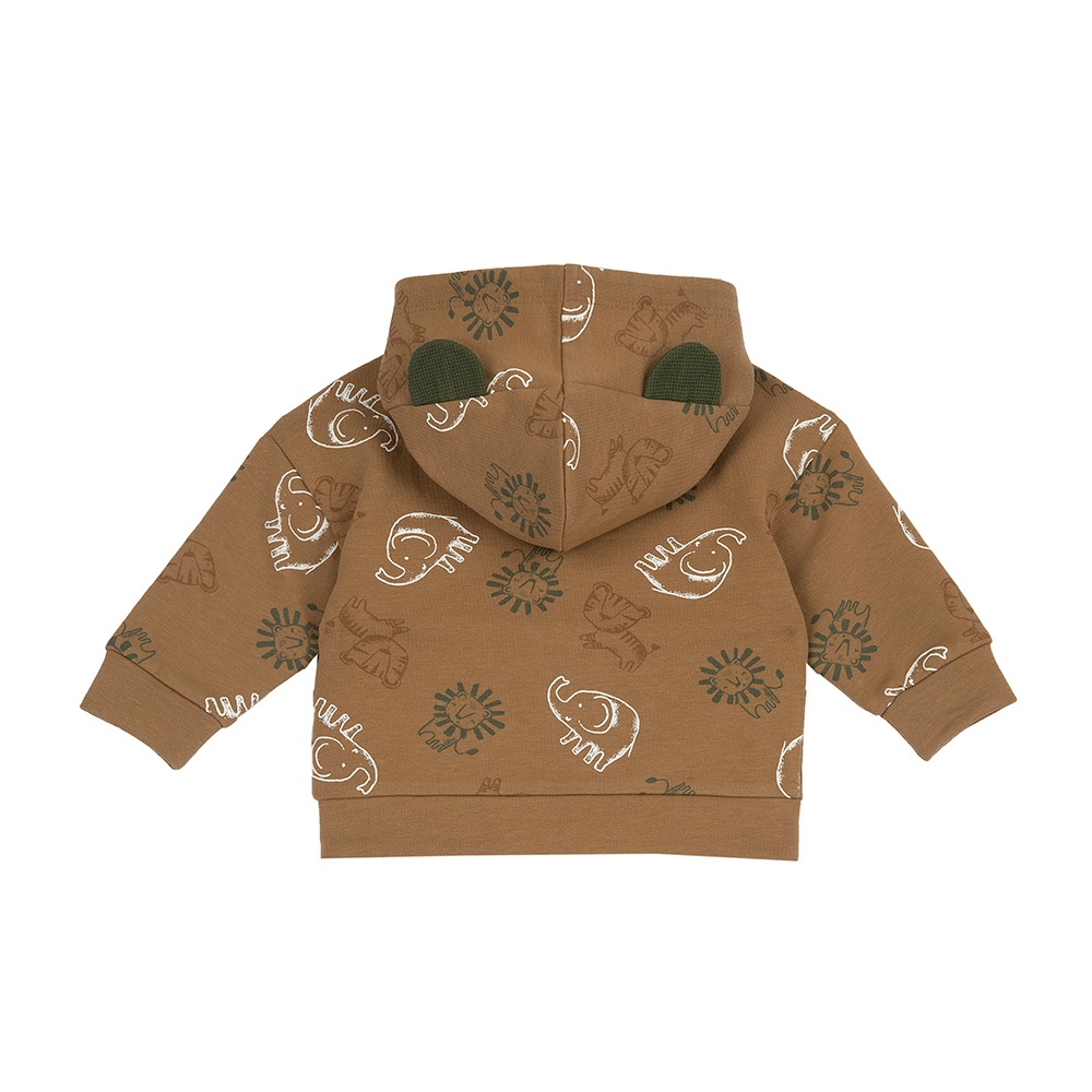 曠野動物-滿版印花連帽外套