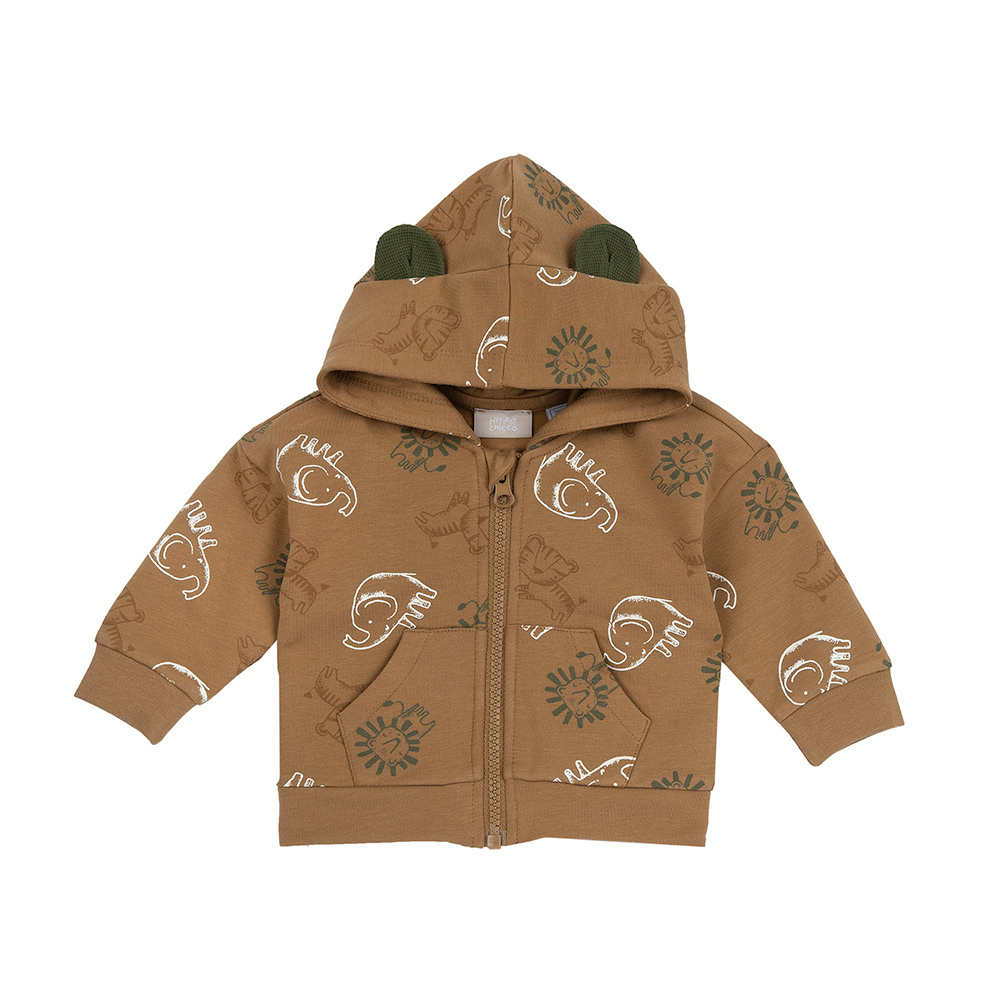 曠野動物-滿版印花連帽外套