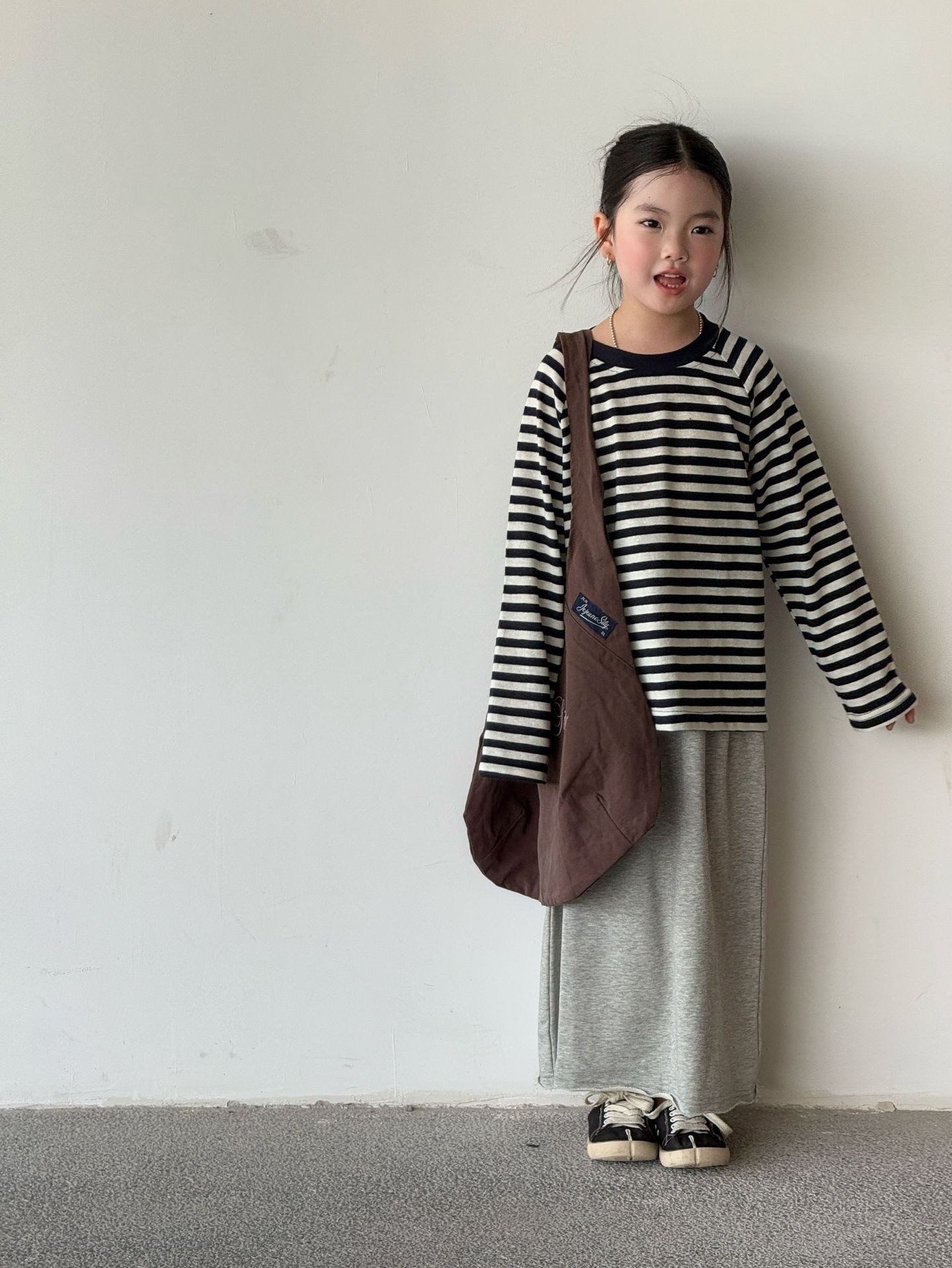 親子裝_日系條紋插肩上衣