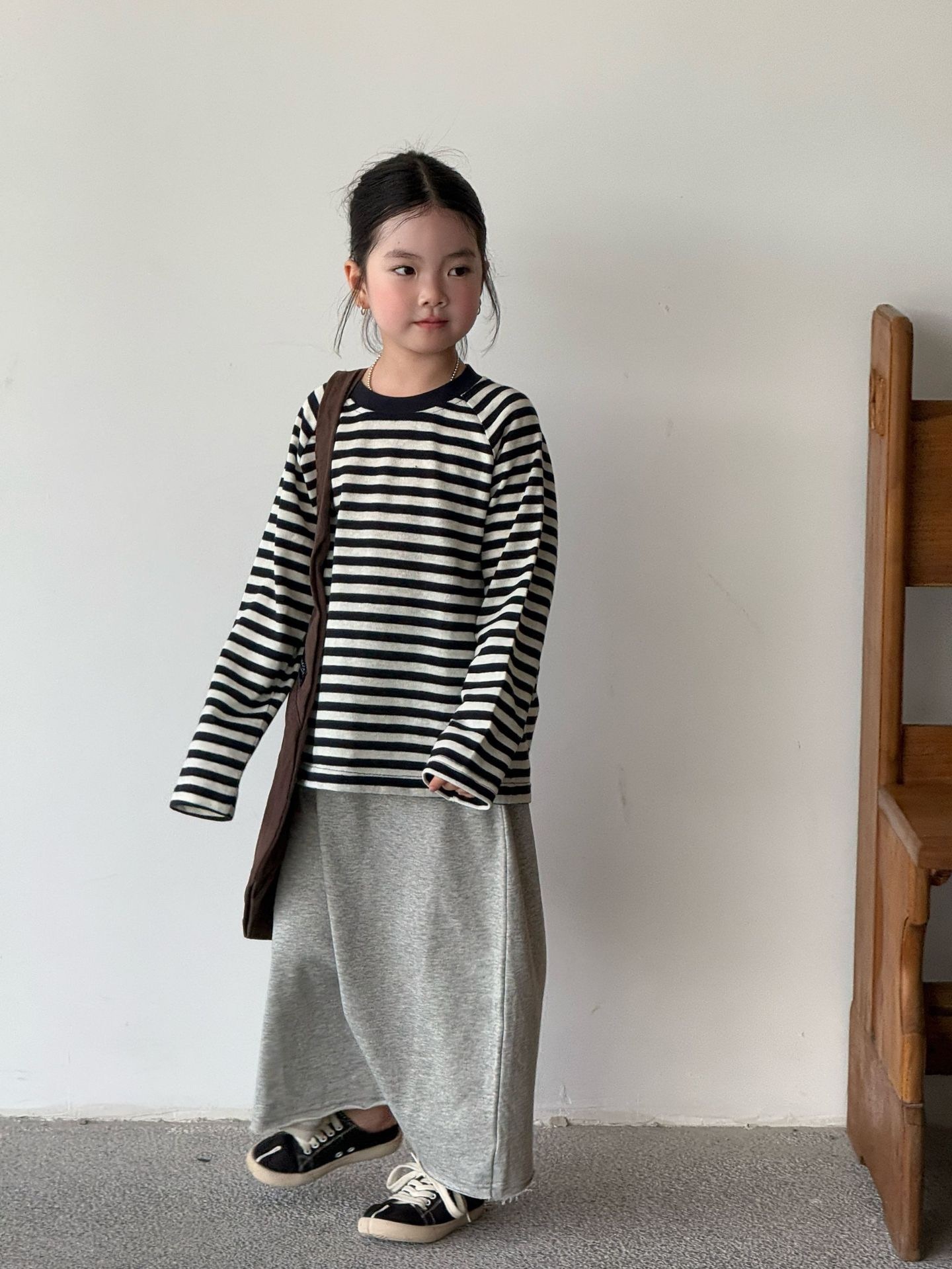 親子裝_日系條紋插肩上衣