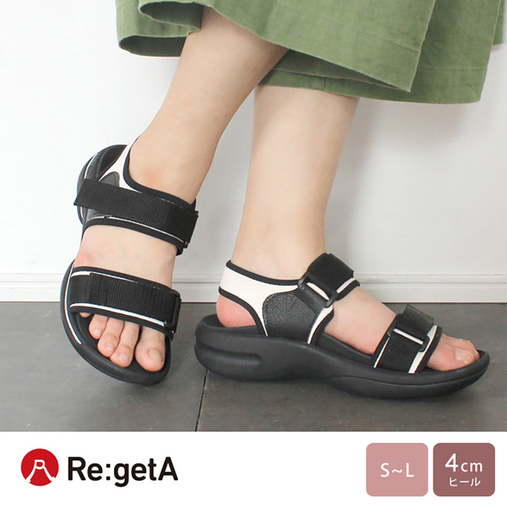 大阪樂步健康鞋 Re:getA輕量運動風魔鬼氈後帶涼鞋RE3099(WHT-白色)