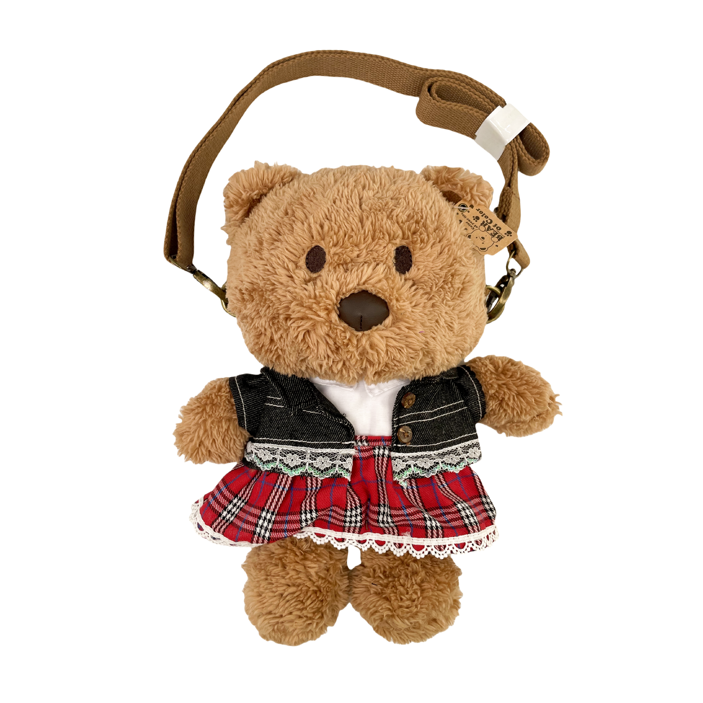 BOC 長毛斜挎袋 - 格仔裙