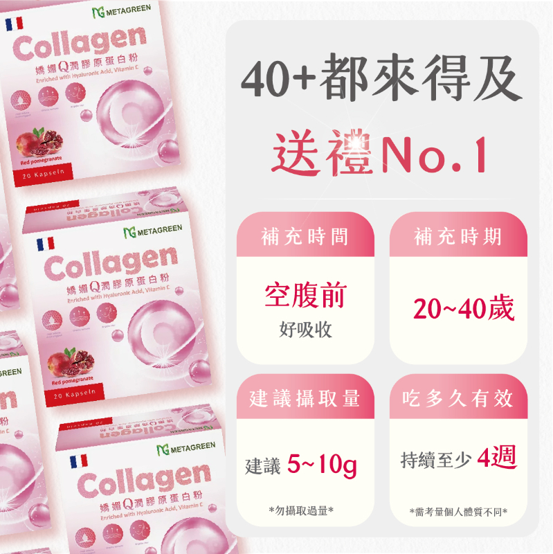 VG0005-METAGREEN 法國專利 嬌媚Q潤膠原蛋白粉(20包/盒)(單盒)-0513