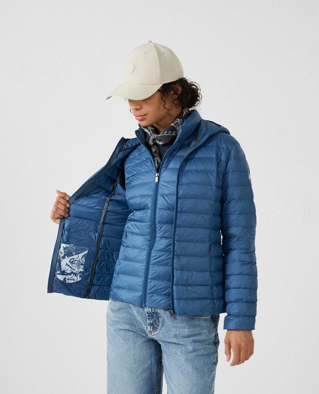 【JOTT】CLO經典款連帽羽絨外套(牛仔藍)