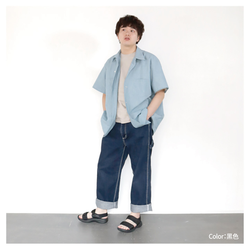 大阪樂步健康鞋 Re:getA輕量運動風魔鬼氈後帶涼鞋RE3100(BLK-黑色)