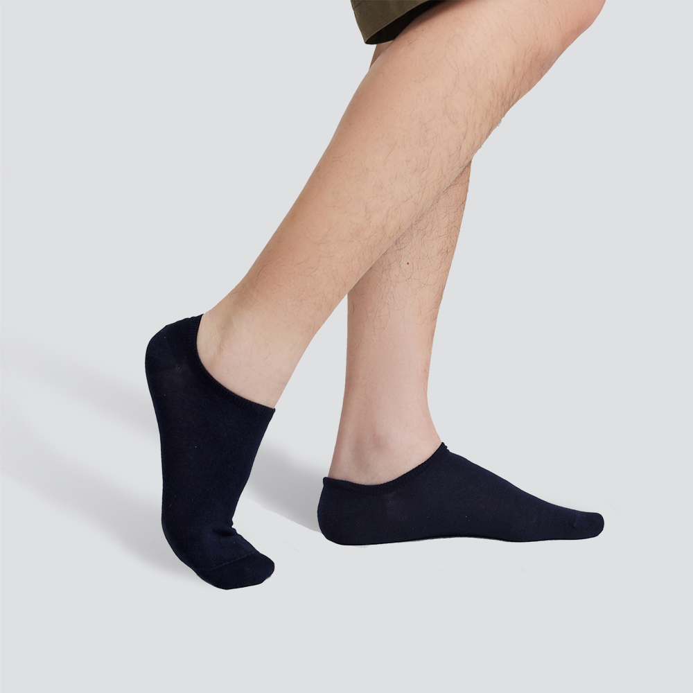 無縫棉質船型襪-丈青