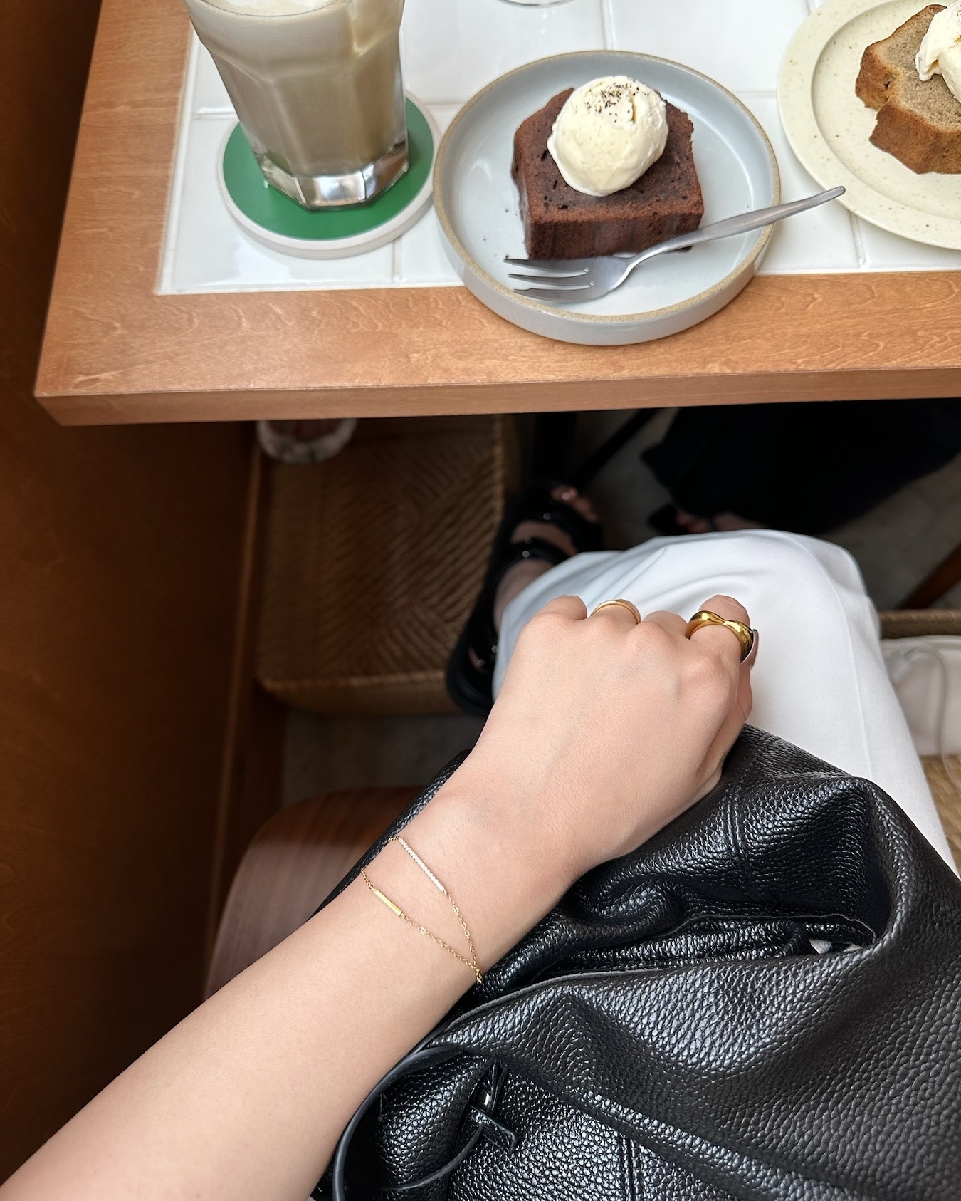 S925 elegant bar double chain bracelet