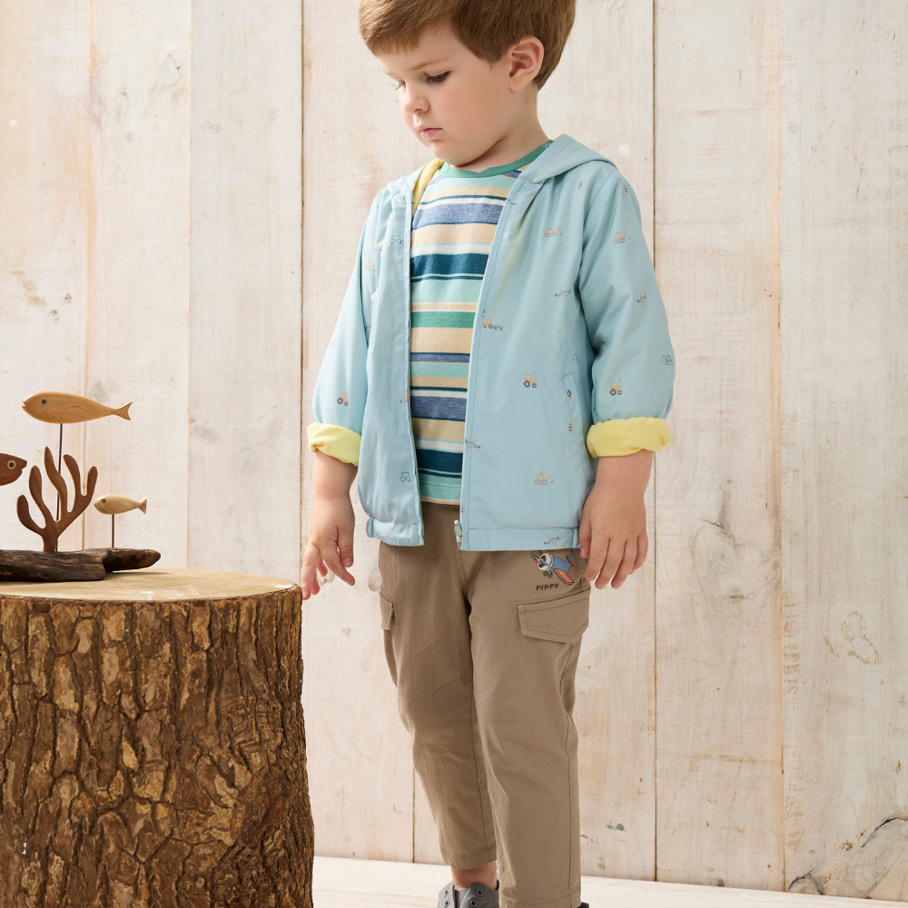 PIPPY 翱翔小飛機休閒彈性棉長褲 卡其