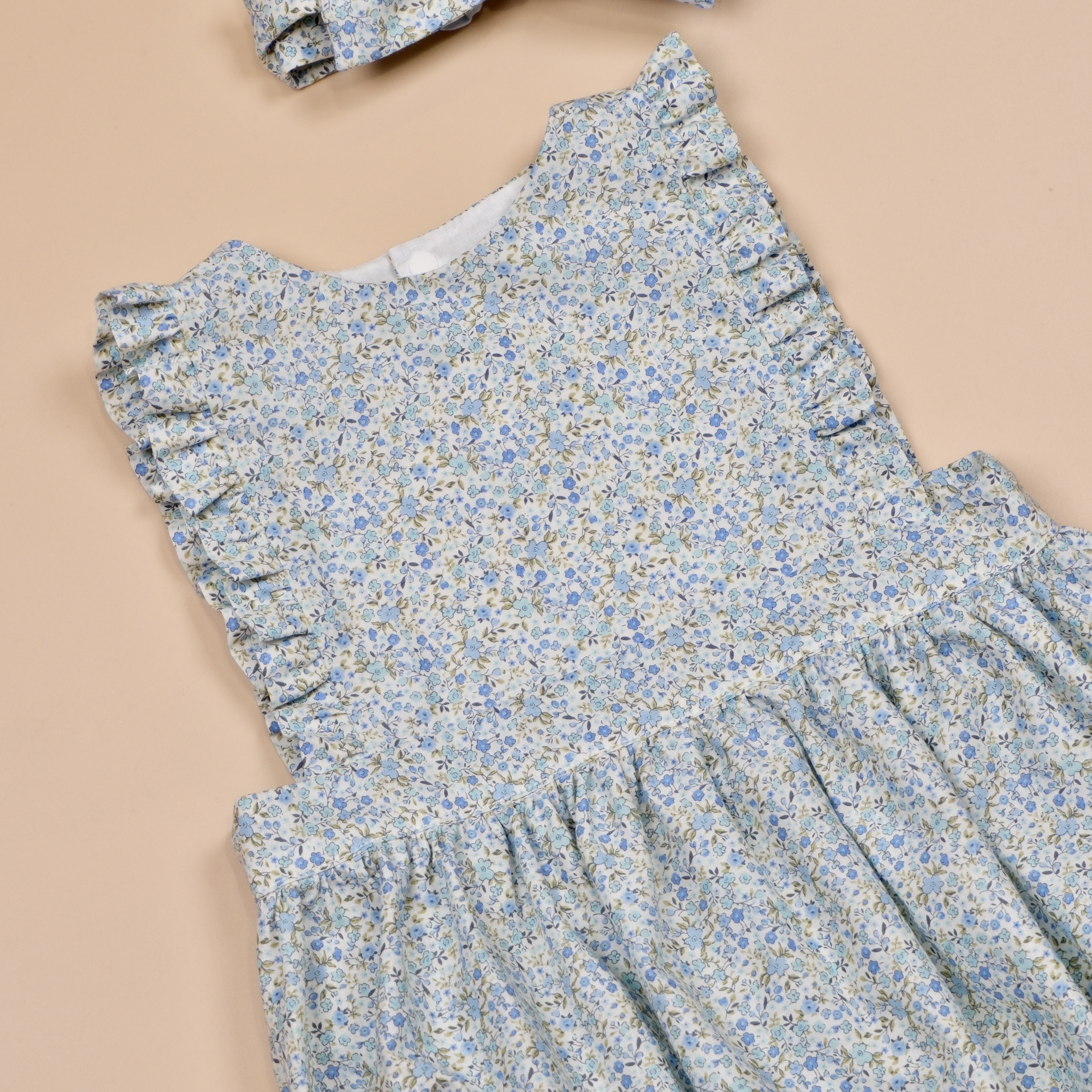 耳畔花語系列 ❈ 空色花 ❈ 手作嬰幼兒無袖包屁衣