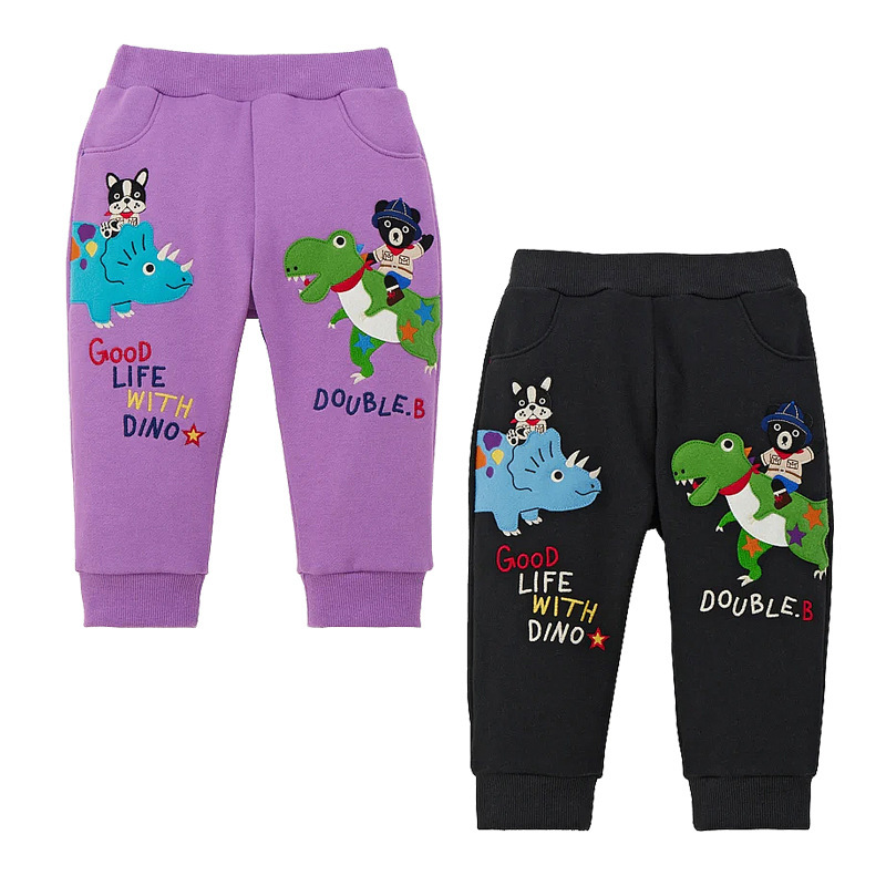 𝐌𝐢𝐤𝐢 𝐇𝐨𝐮𝐬𝐞 黑熊恐龍刺繡長褲