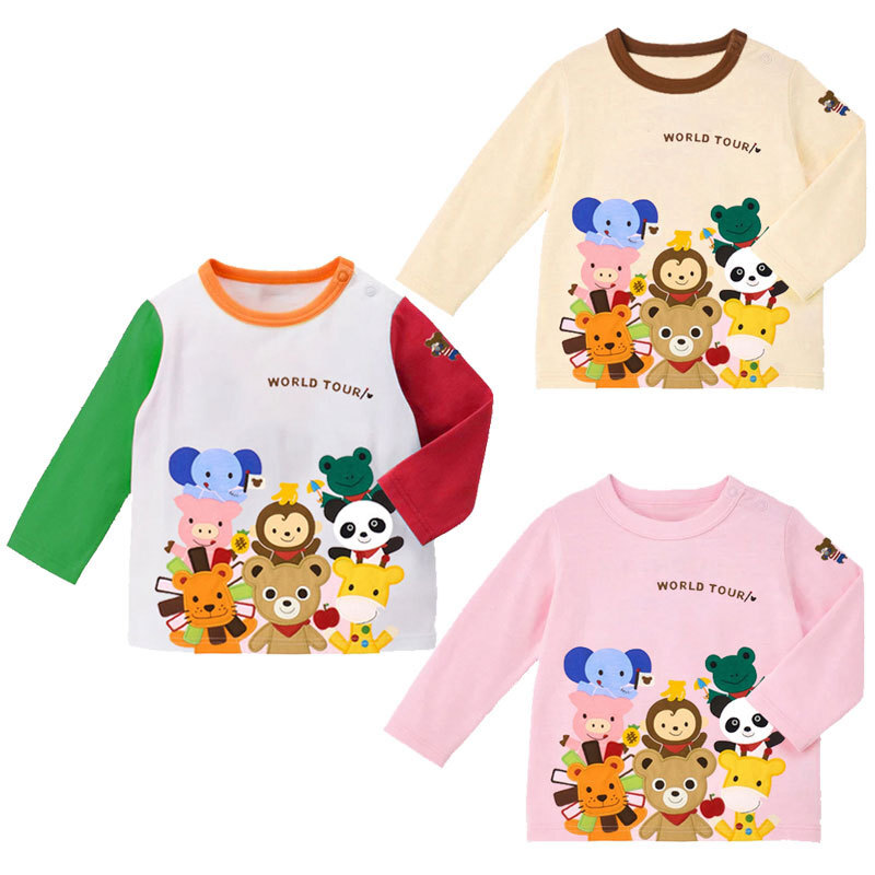 𝐌𝐢𝐤𝐢 𝐇𝐨𝐮𝐬𝐞 小熊動物好友印花拼色長袖上衣