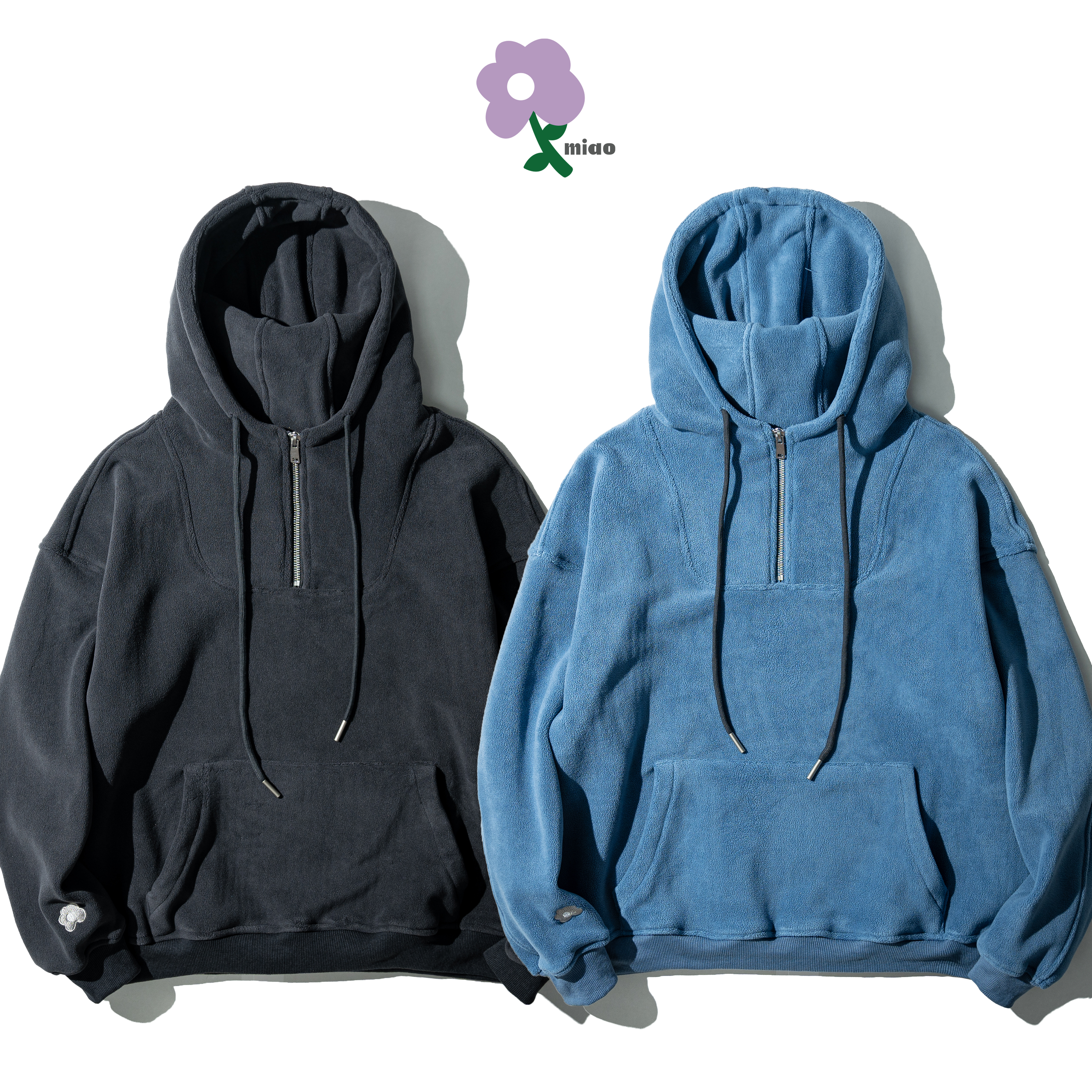 AGILITY MIAO Fleece Half Zip Hoodie 搖粒絨 拉鍊帽Tee [M-H1]