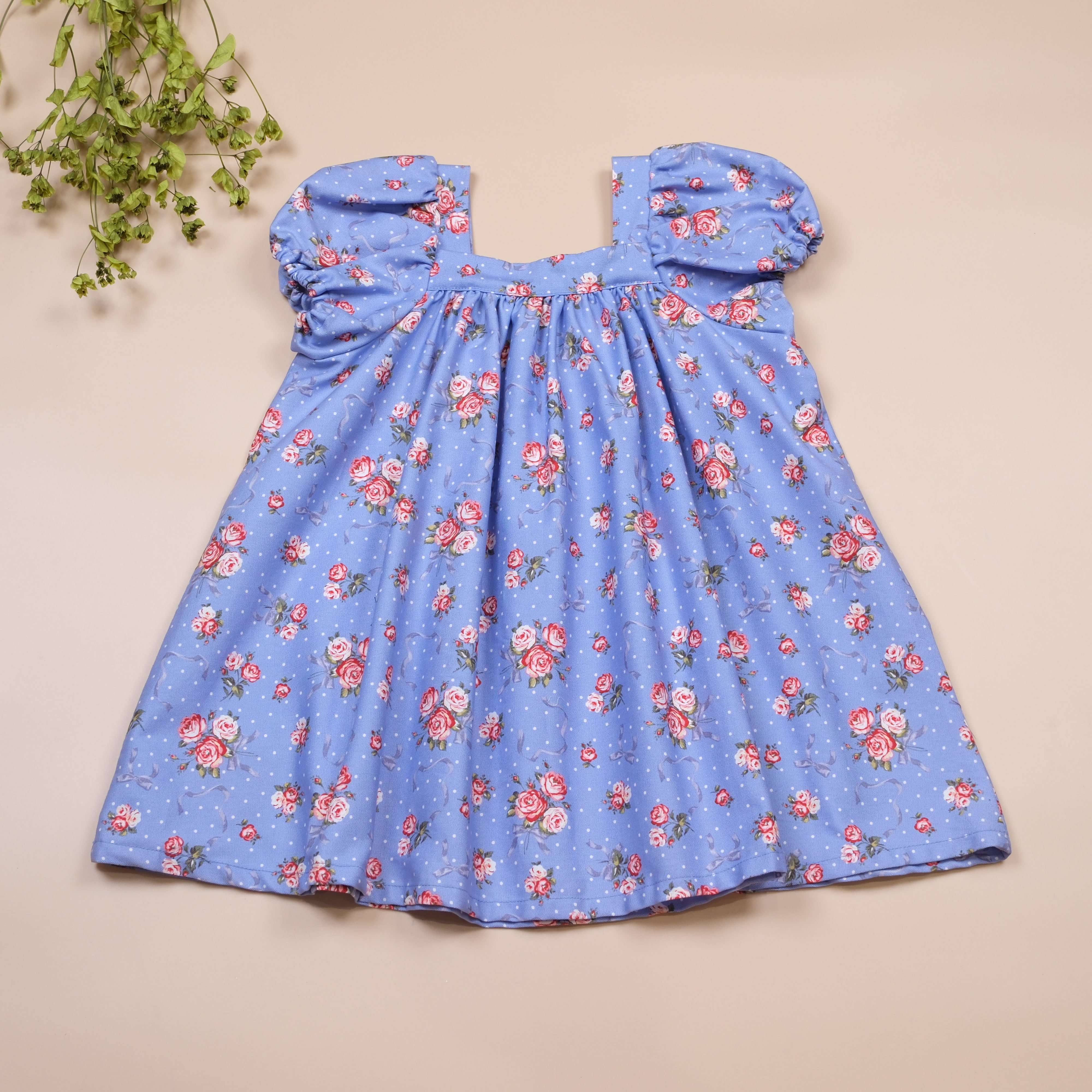 微光系列 ✾ 天空藍玫瑰 ✾ 手作女童短袖洋裝