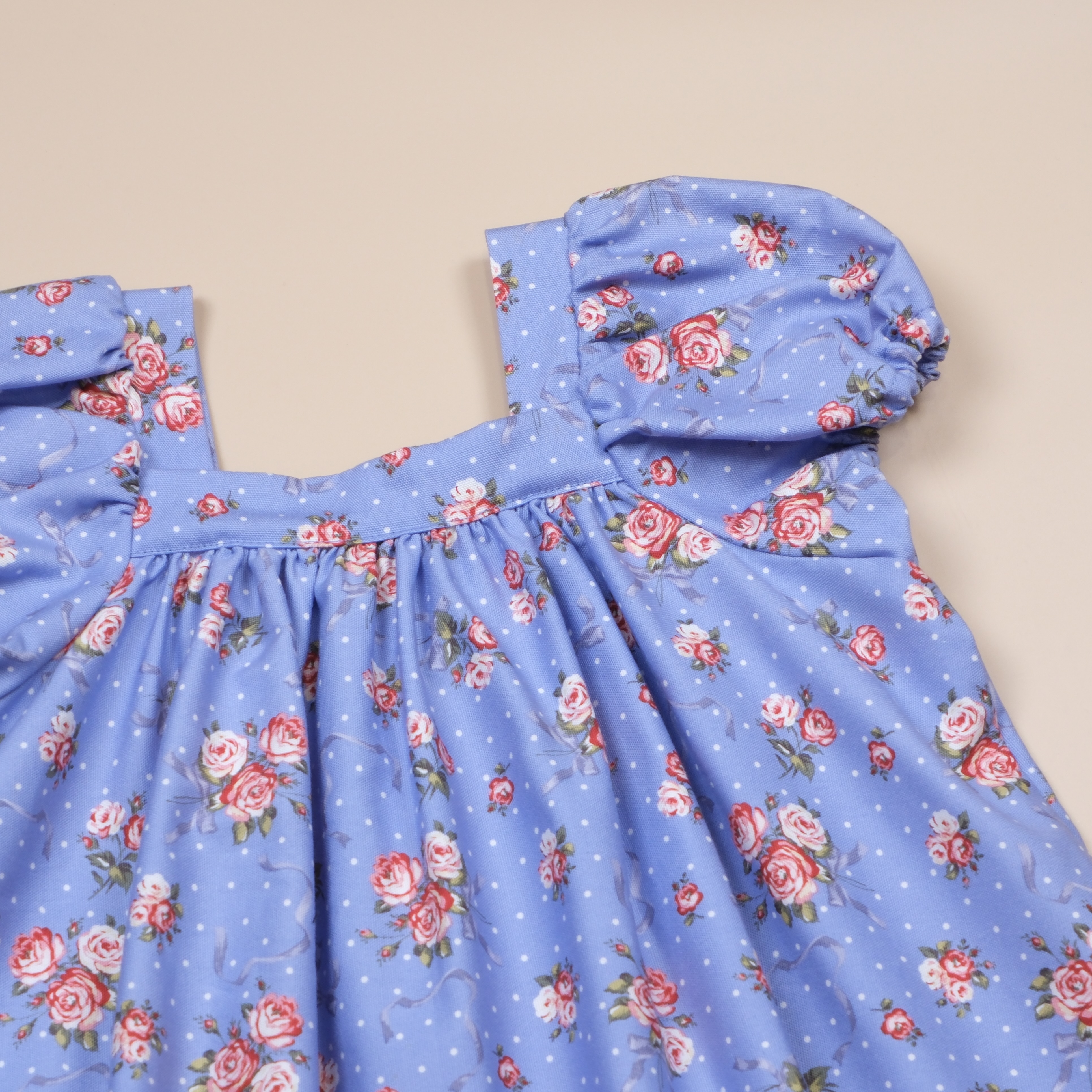 微光系列 ✾ 天空藍玫瑰 ✾ 手作女童短袖洋裝